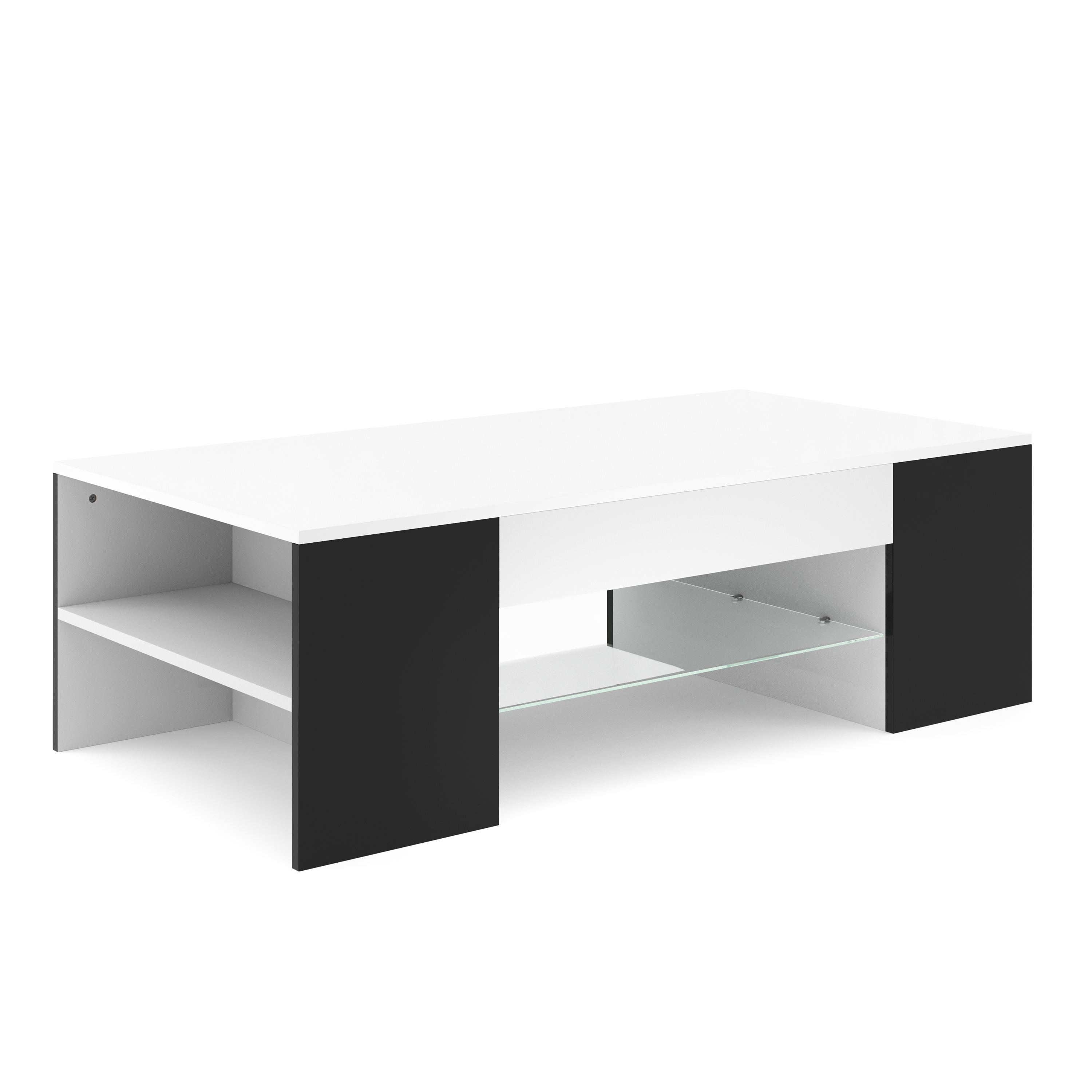 Beistelltisch ROANA 118 x 60 x 37 cm weiss/schwarz