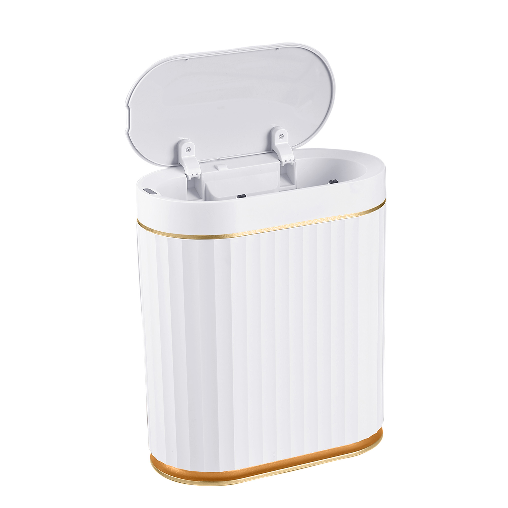Abfalleimer mit Sensor 7L weiss/gold