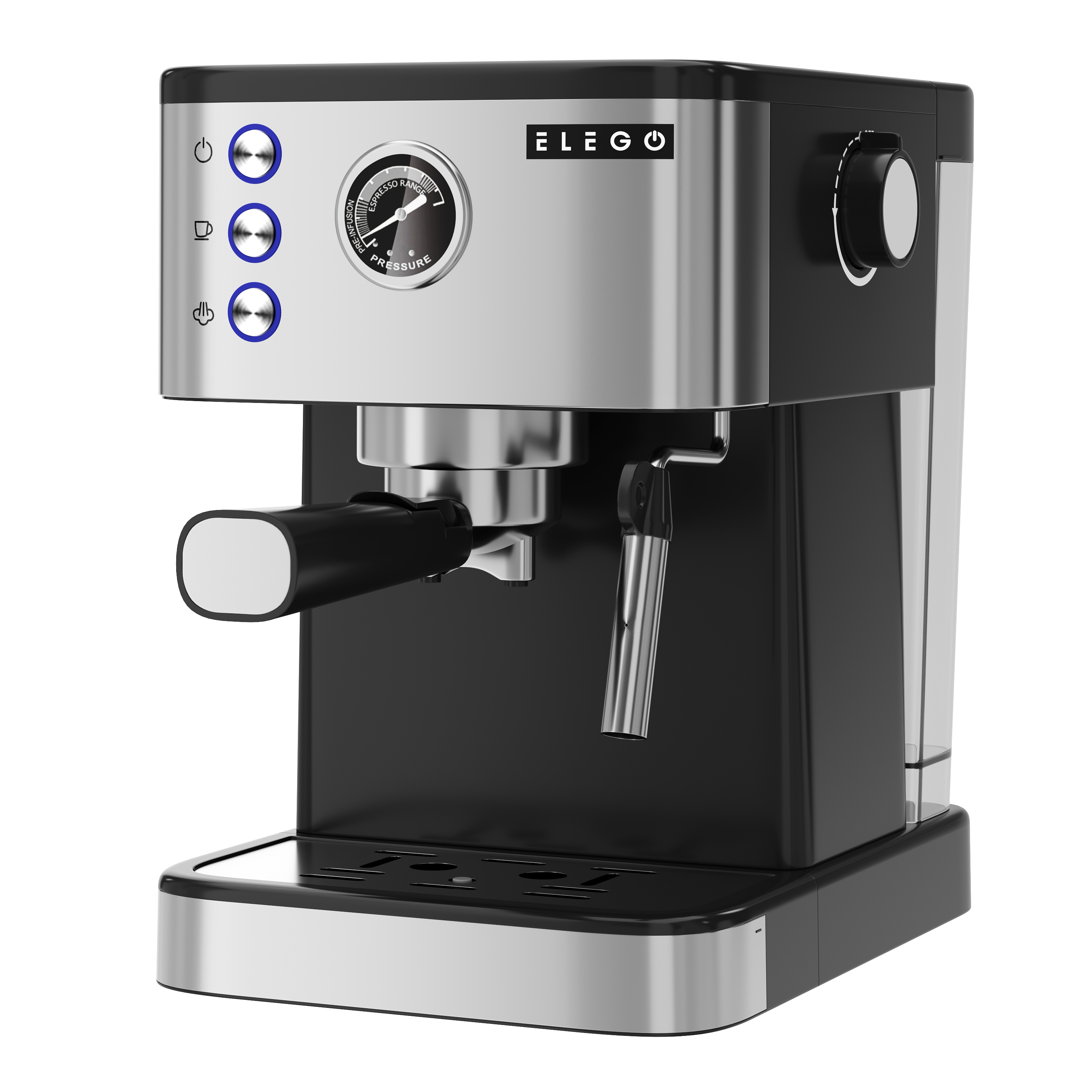 Siebträgermaschine BARISTA Edelstahl 20 bar
