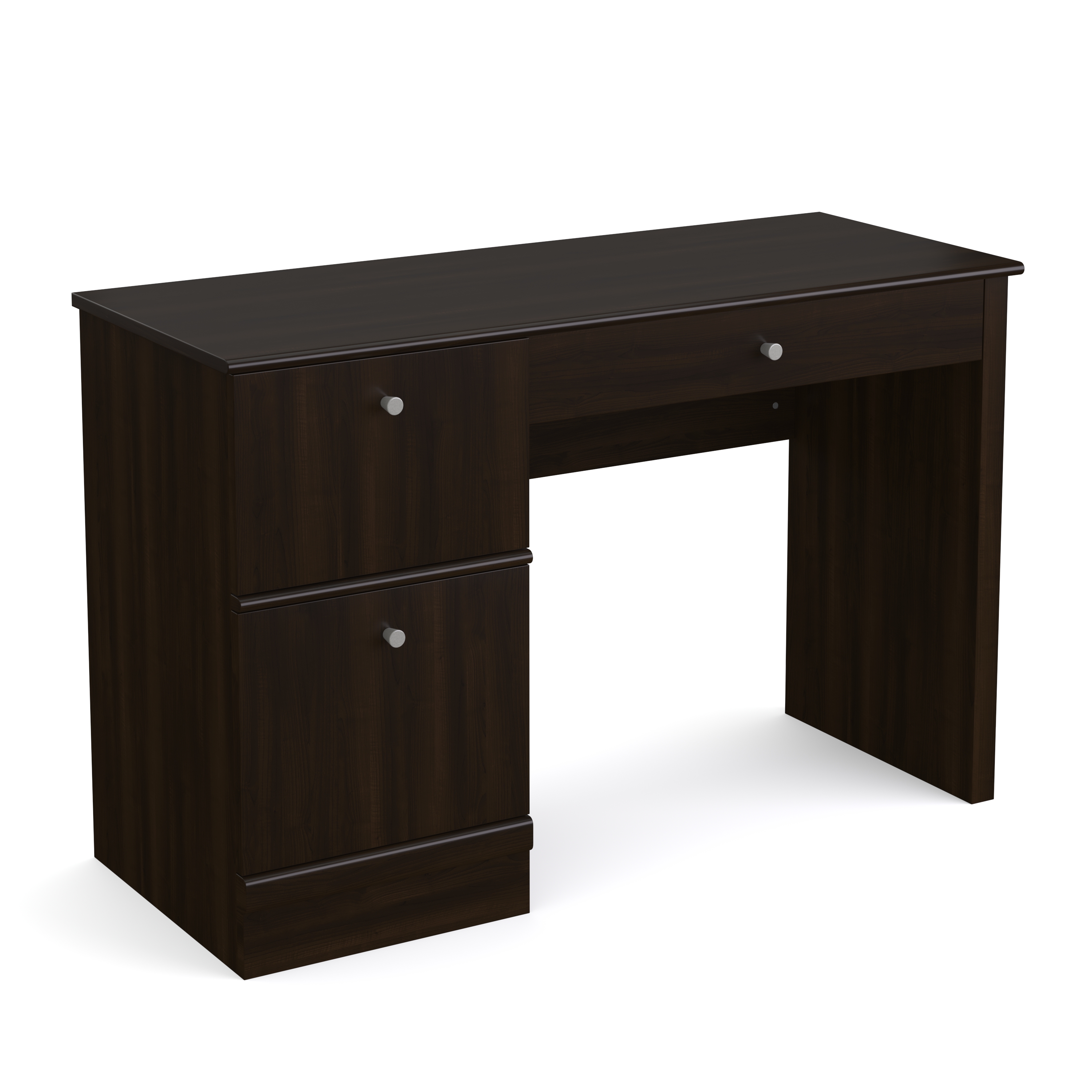 Schreibtisch Holz WALTER mit Stauraum 118 x 47 x 77 cm dunkelbraun