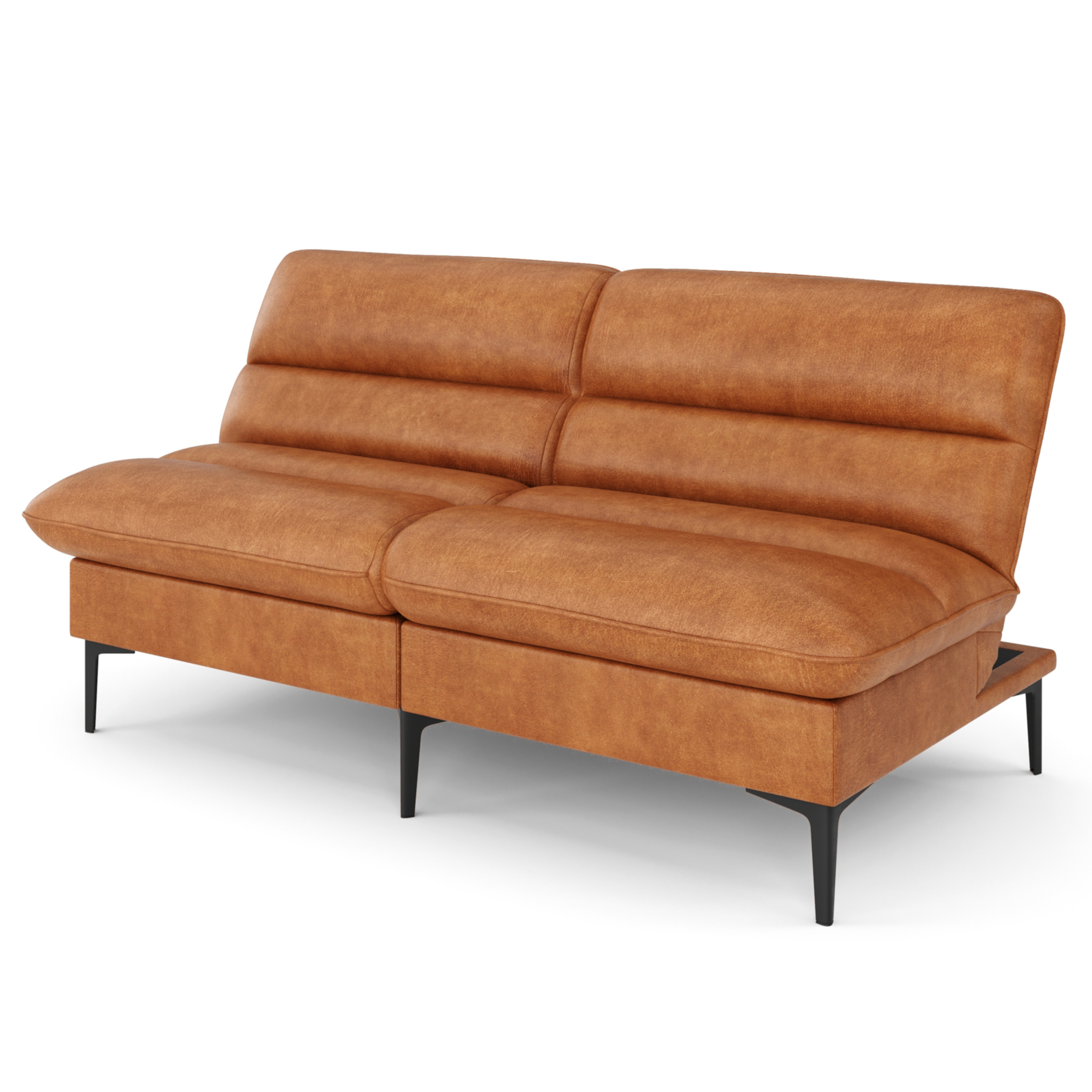 Schlafsofa Leder JIMMY braun