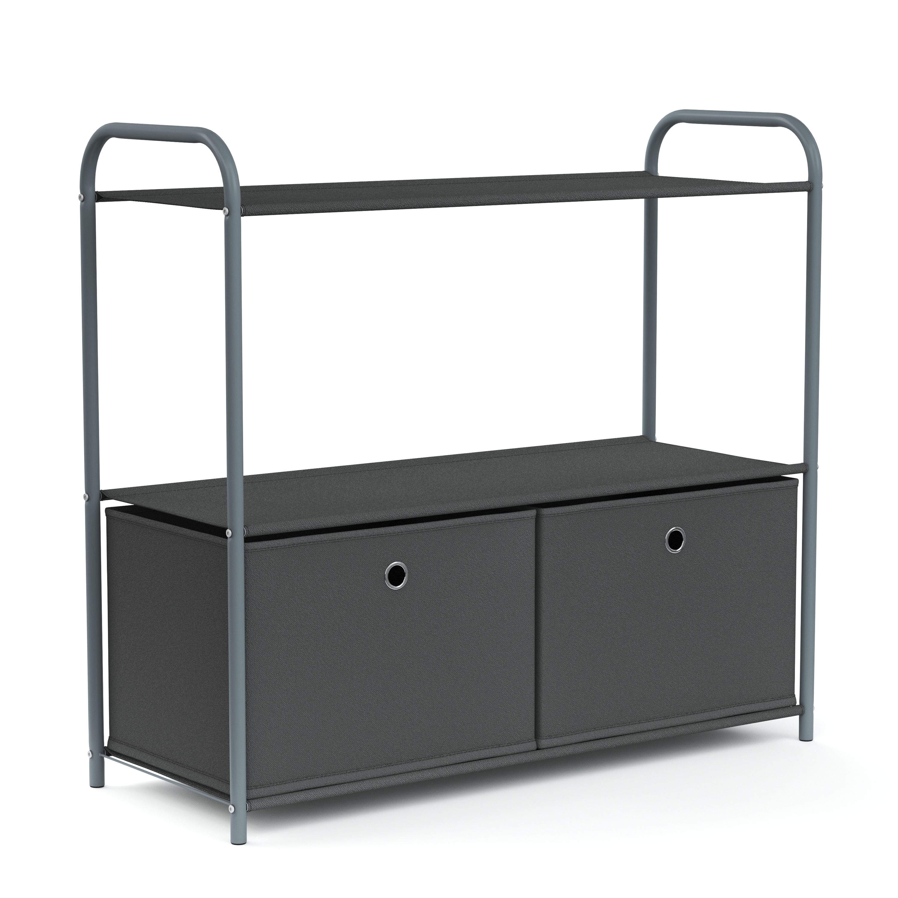 Regal mit 2 Aufbewahrungsboxen 79 x 72 cm anthrazit