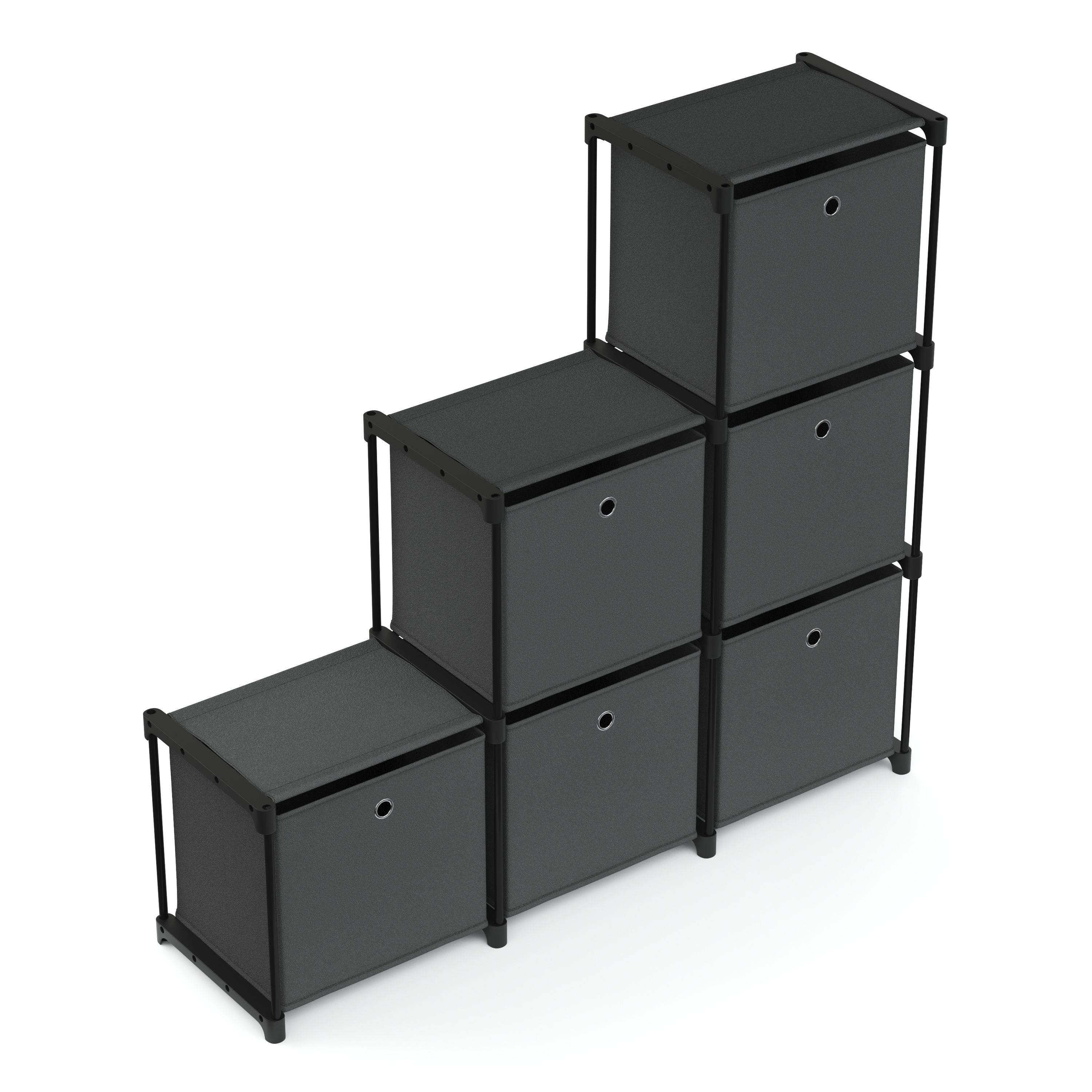 Regal mit 6 Aufbewahrungsboxen 105 x 105 cm anthrazit