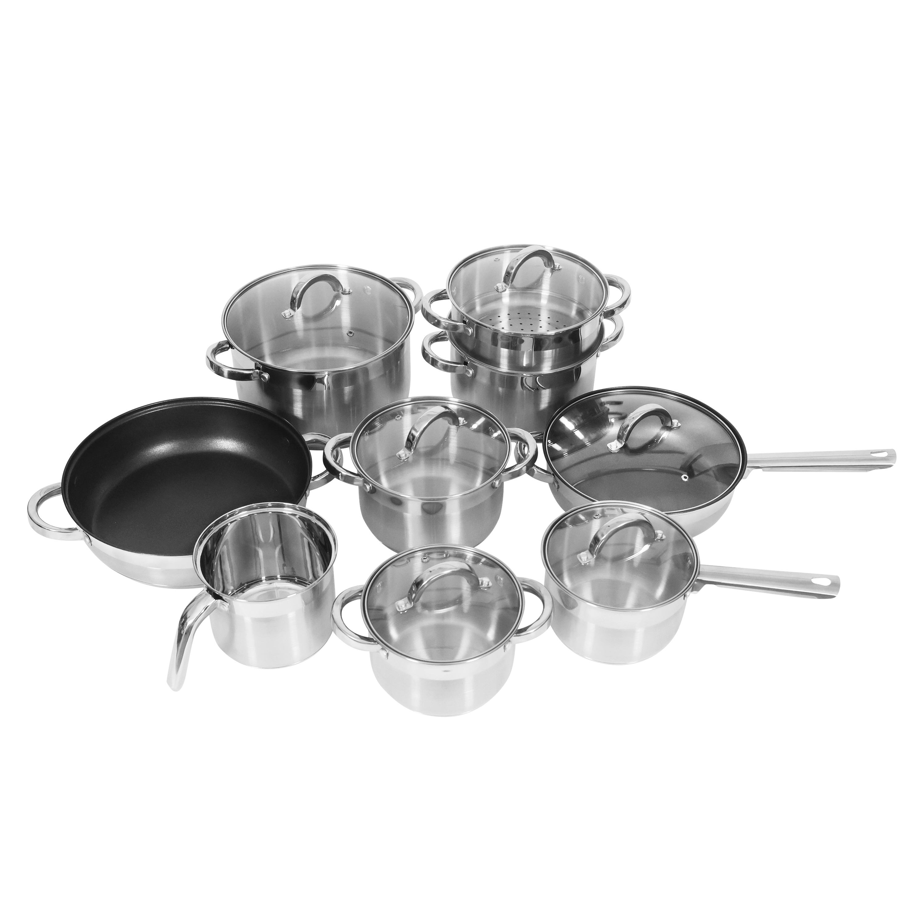 Kochtopf Edelstahl Set 15-teilig