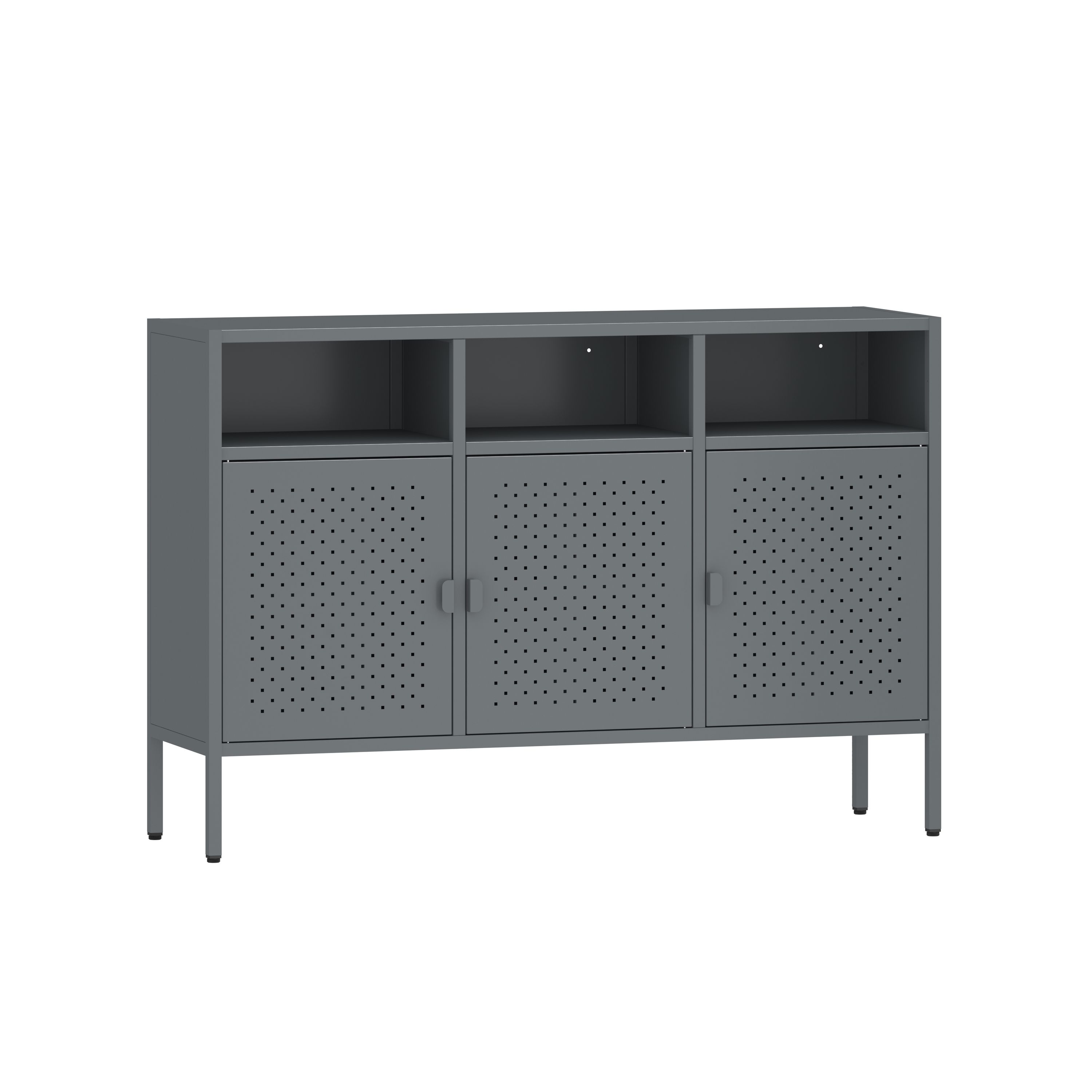 Sideboard Metall AMET 119 x 80 cm grau