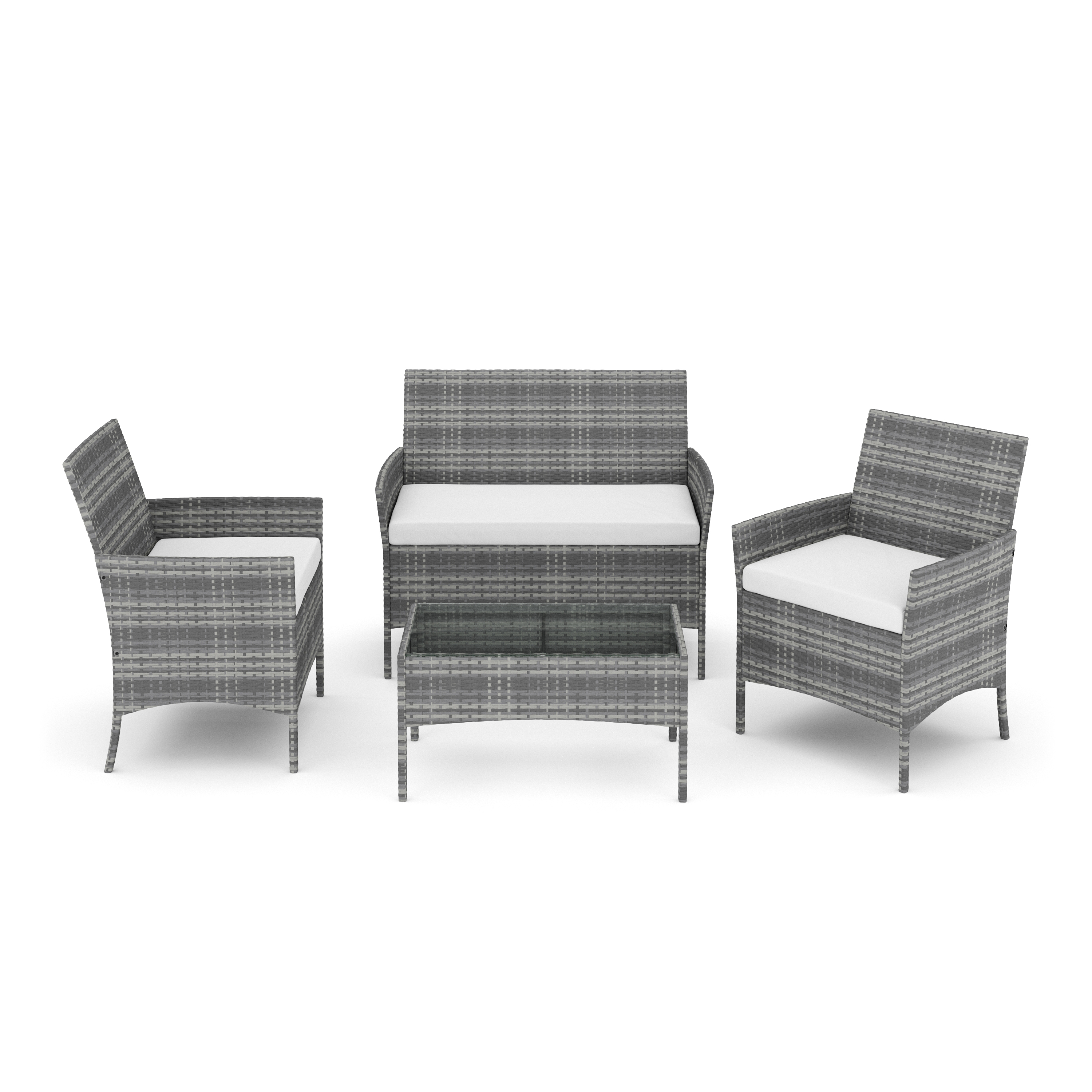 Gartenset Rattan MOLDE grau/beige