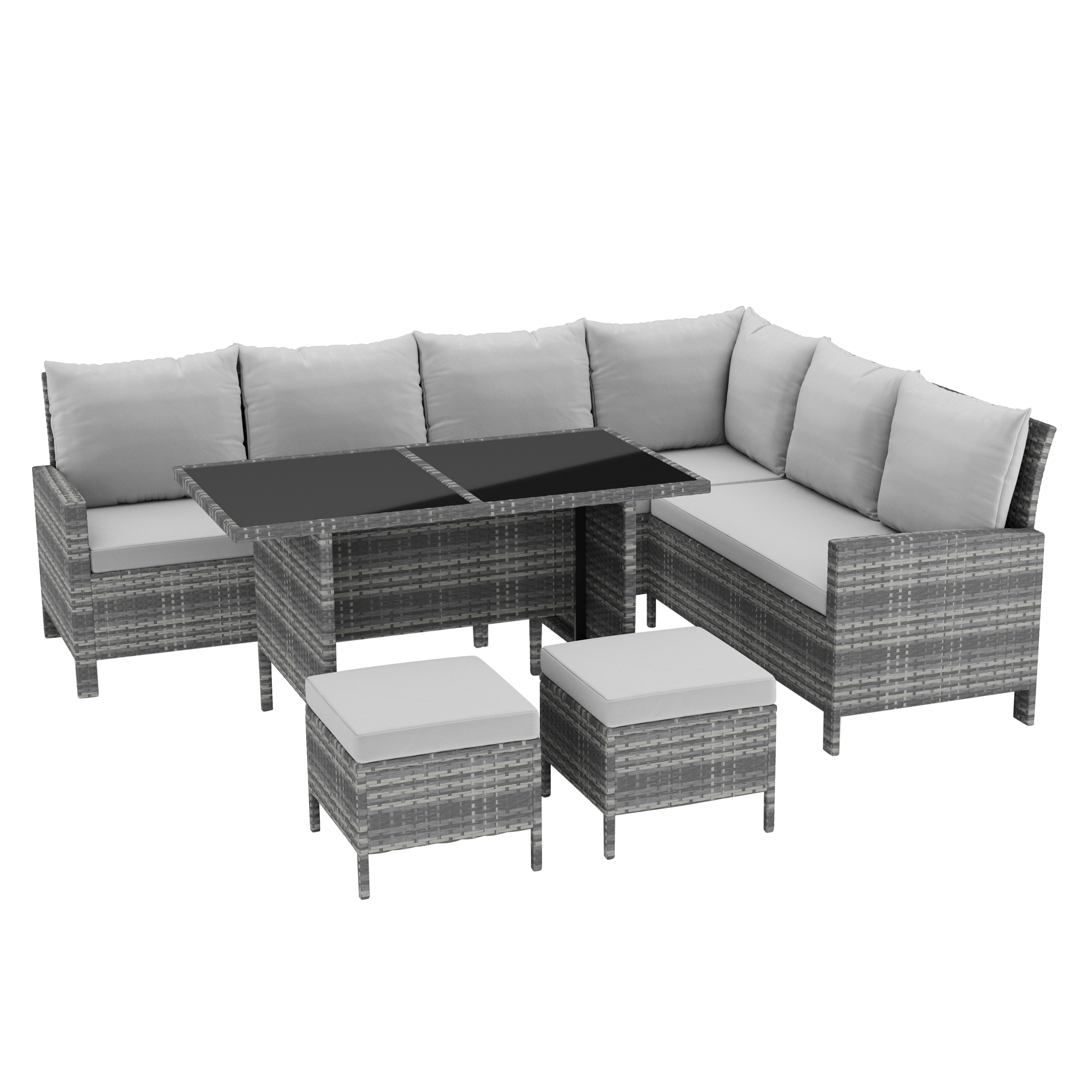 Rattanlounge ADRIANUS grau