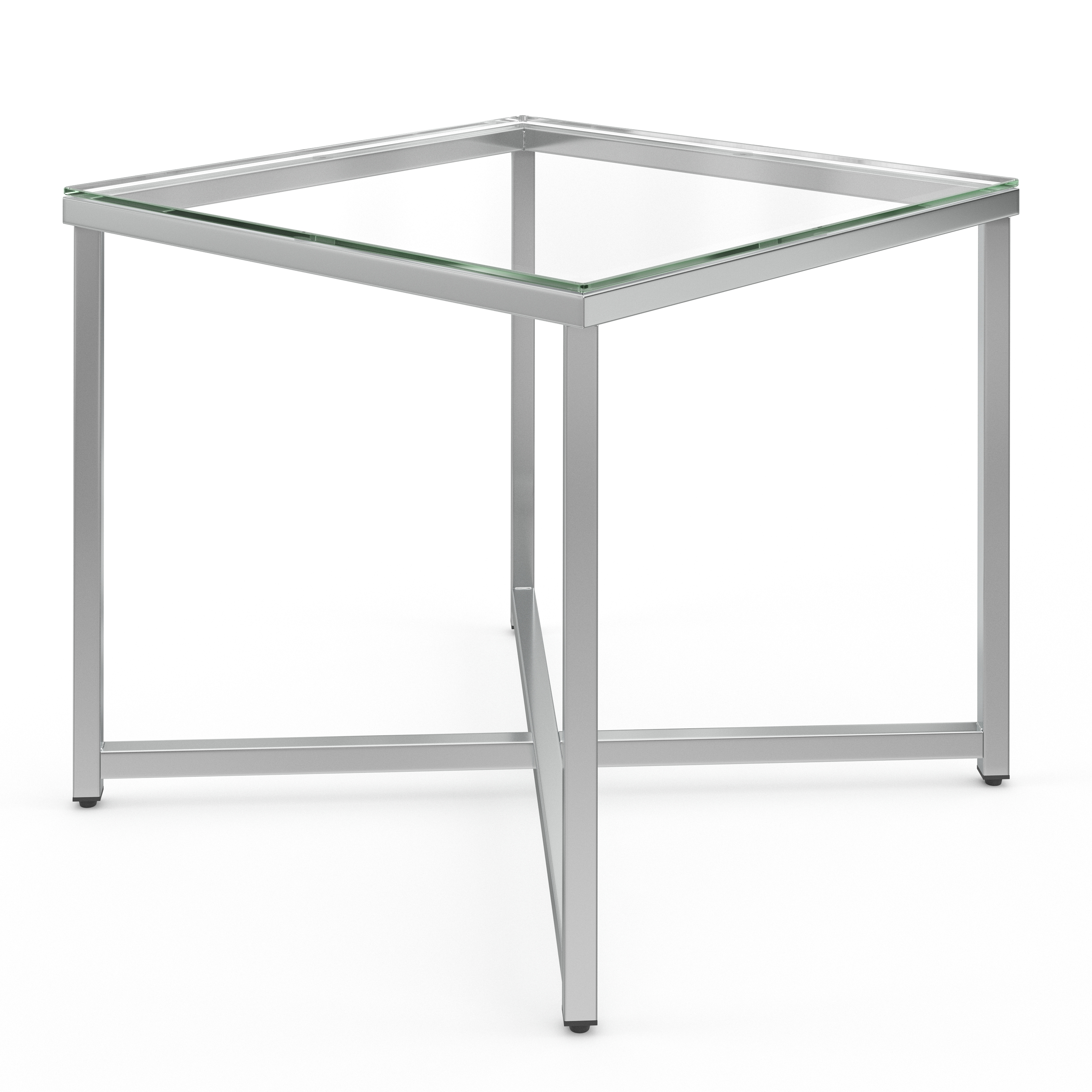 Beistelltisch Glas RUFIN 50 x 50 x 45 cm silber