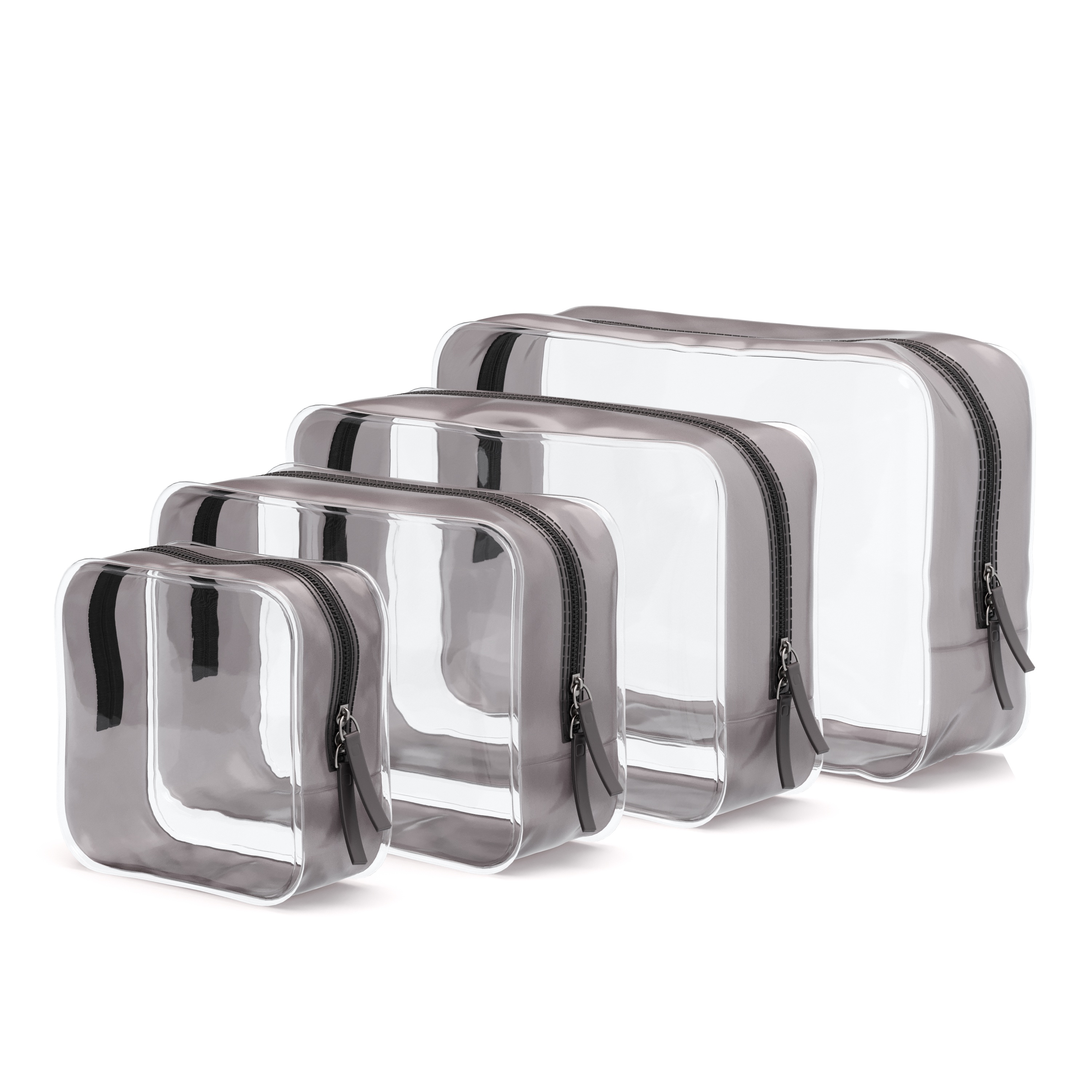 Kulturbeutel Necessaire Set 4-teilig transparent