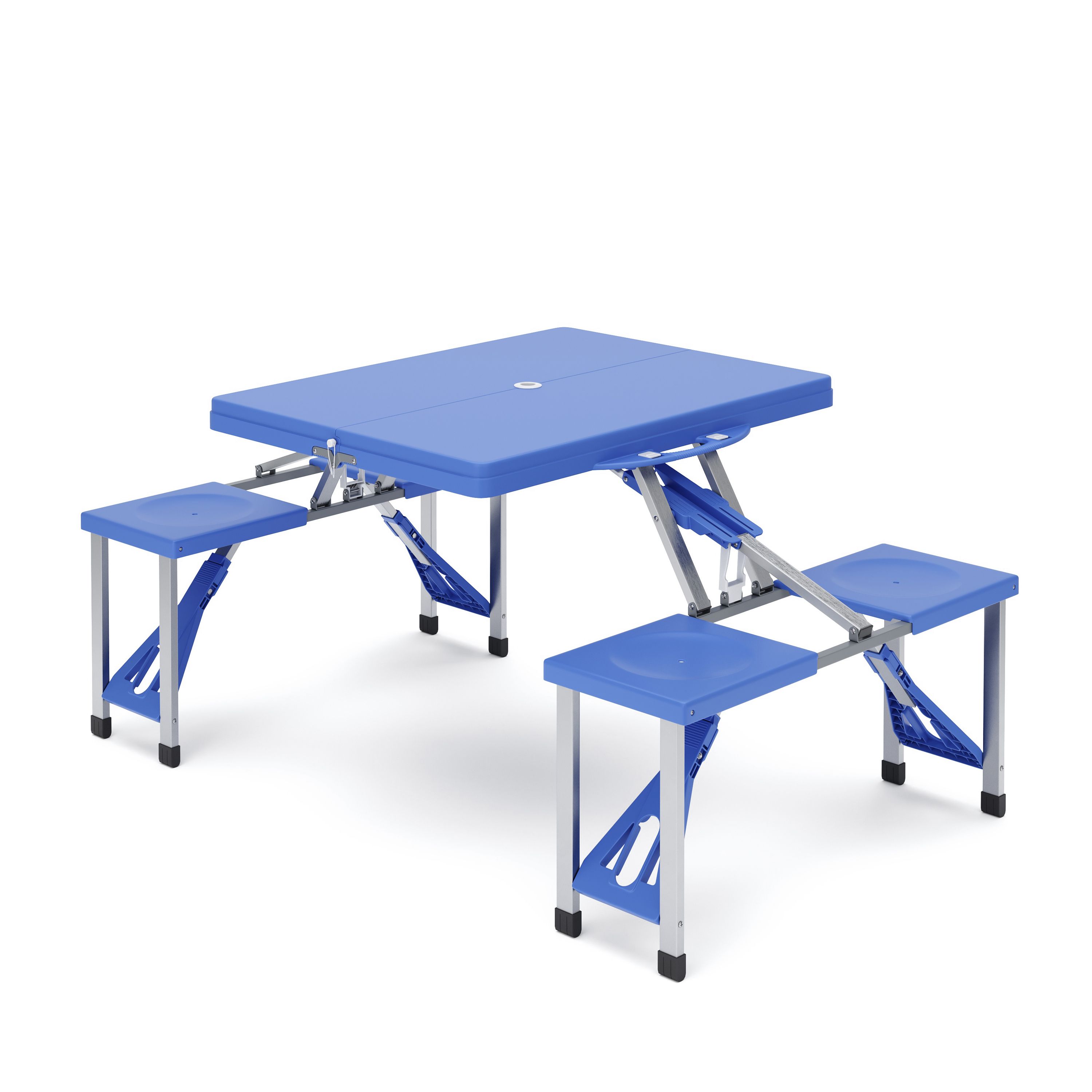 Campingtisch Garnitur klappbar 85 cm blau