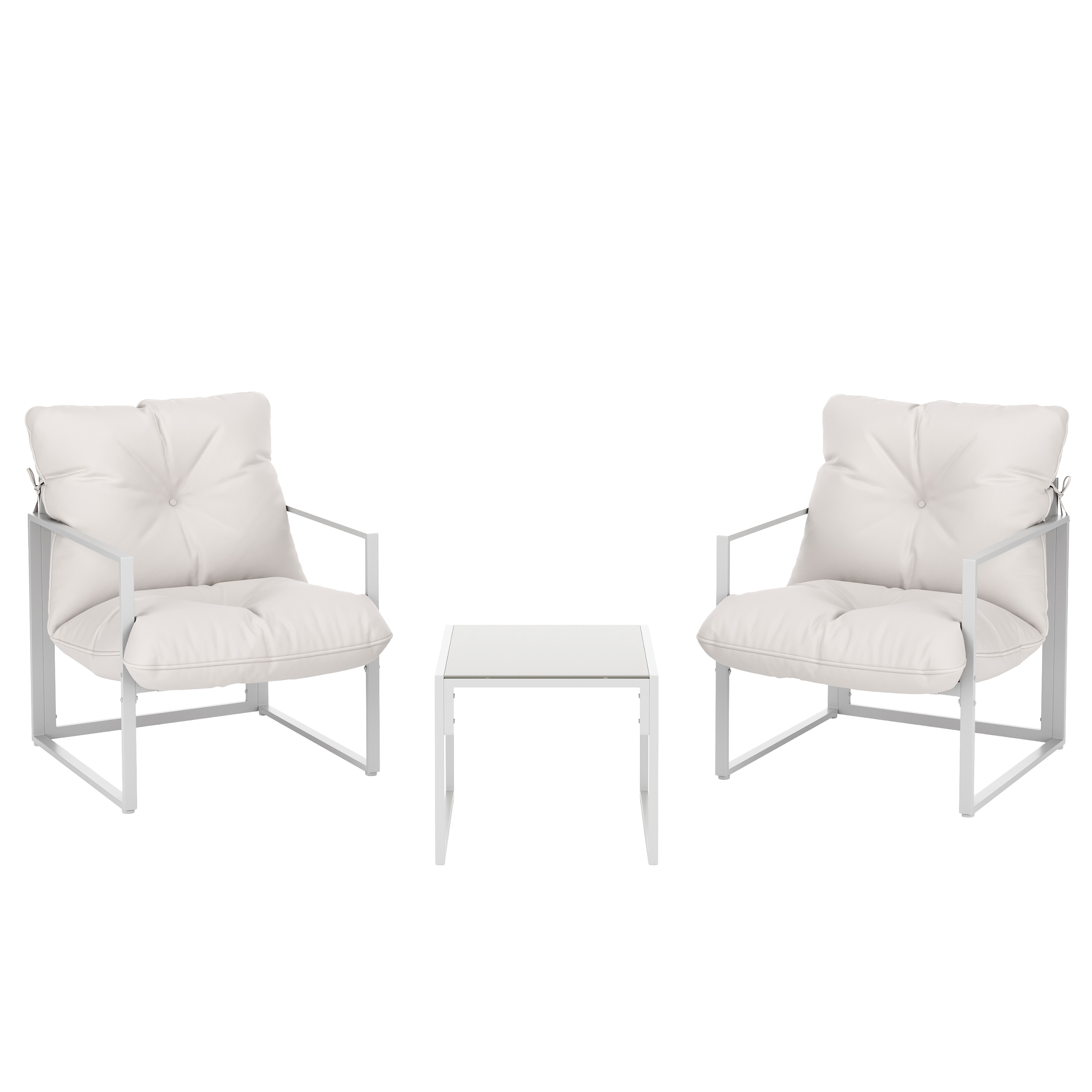 Gartenmöbel Set DELANO 3-teilig weiss