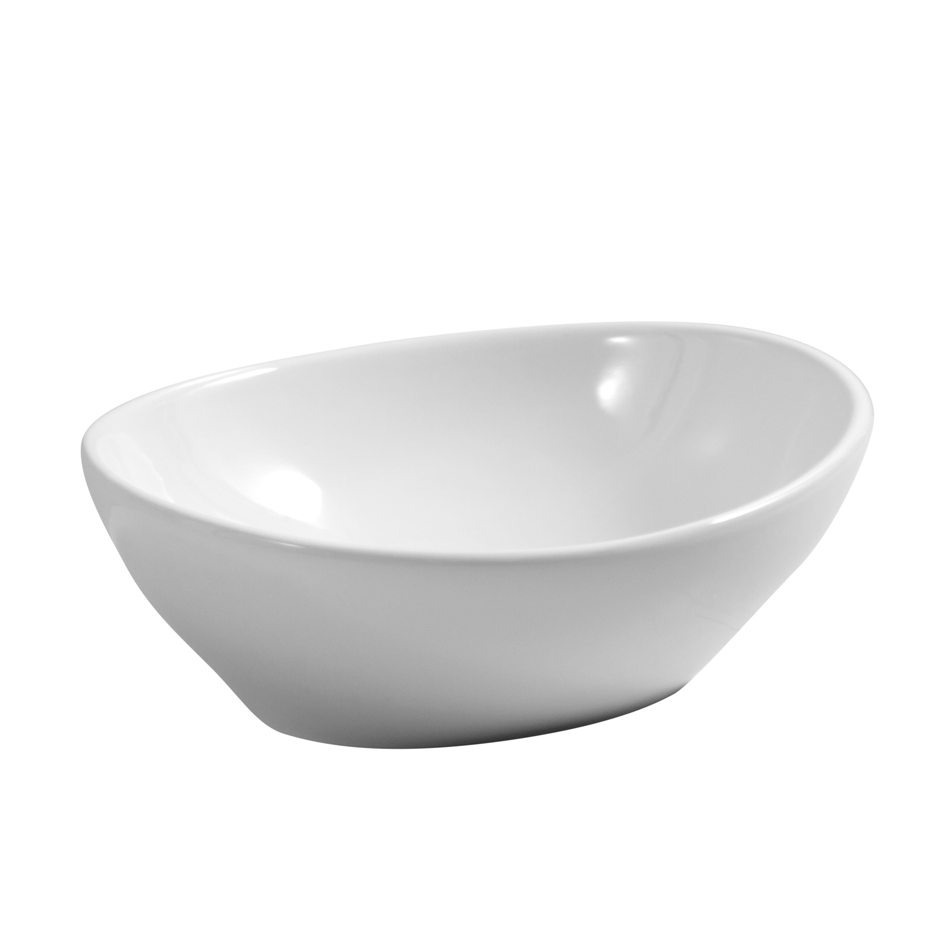 Waschbecken Keramik oval 40 x 33 cm weiss