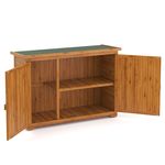 Gerätehaus aus Holz 128 x 50 x 88 cm schräge Ansicht geöffnet