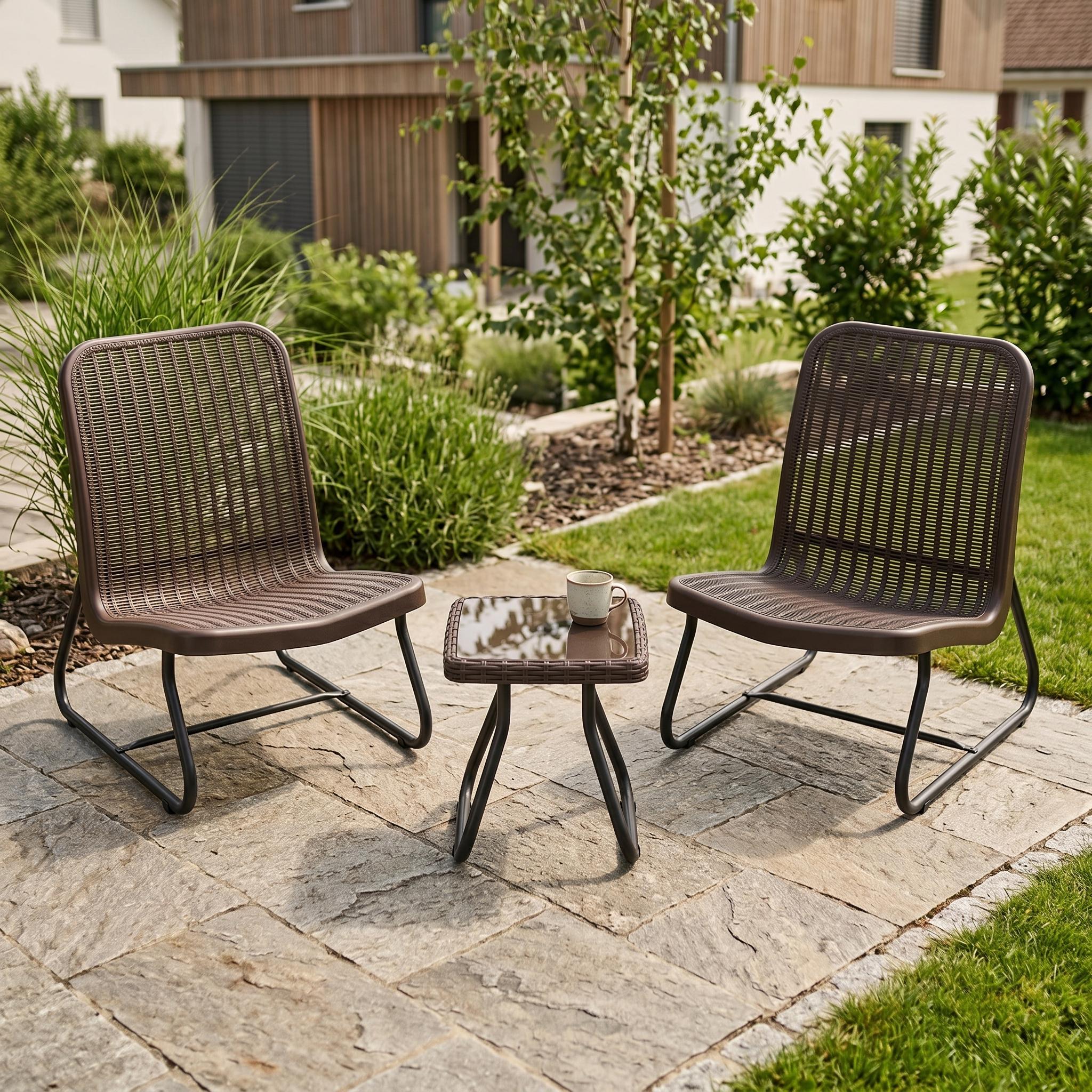 Gartenmöbel Set Rattan MERIVA braun
