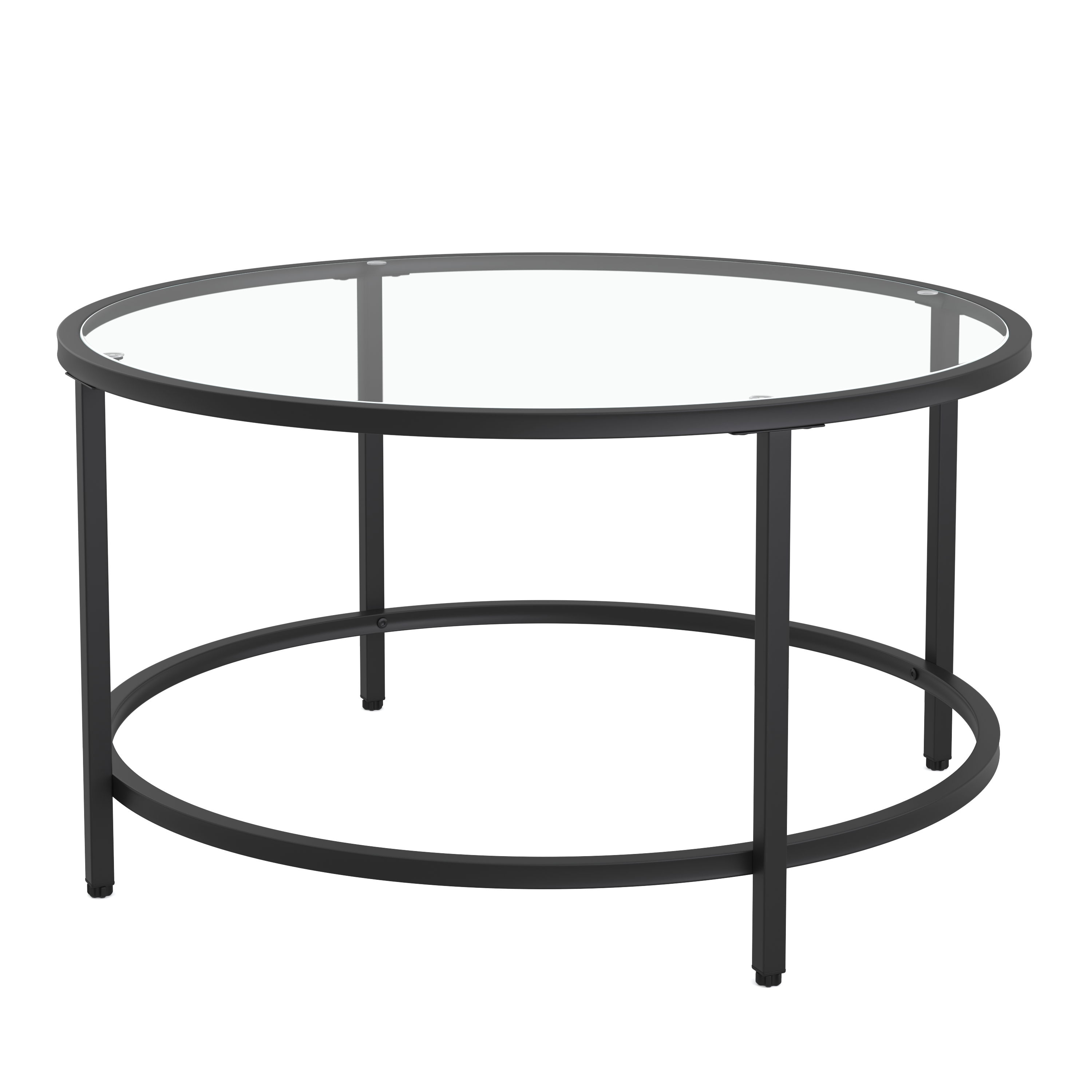 Beistelltisch Glas TYRO rund 84 x 45 cm schwarz