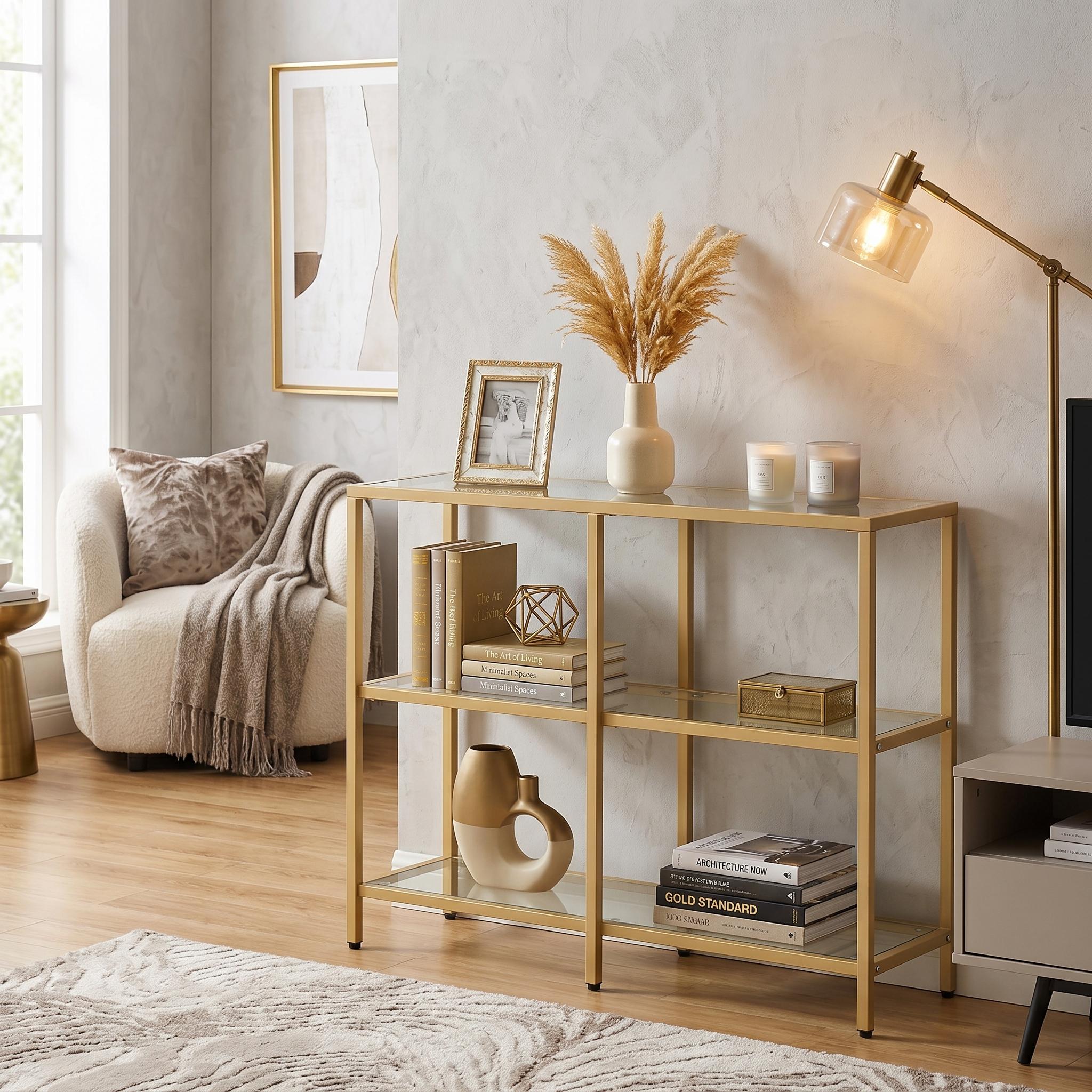 Konsolentisch Glas TYRO 100 x 73 cm gold