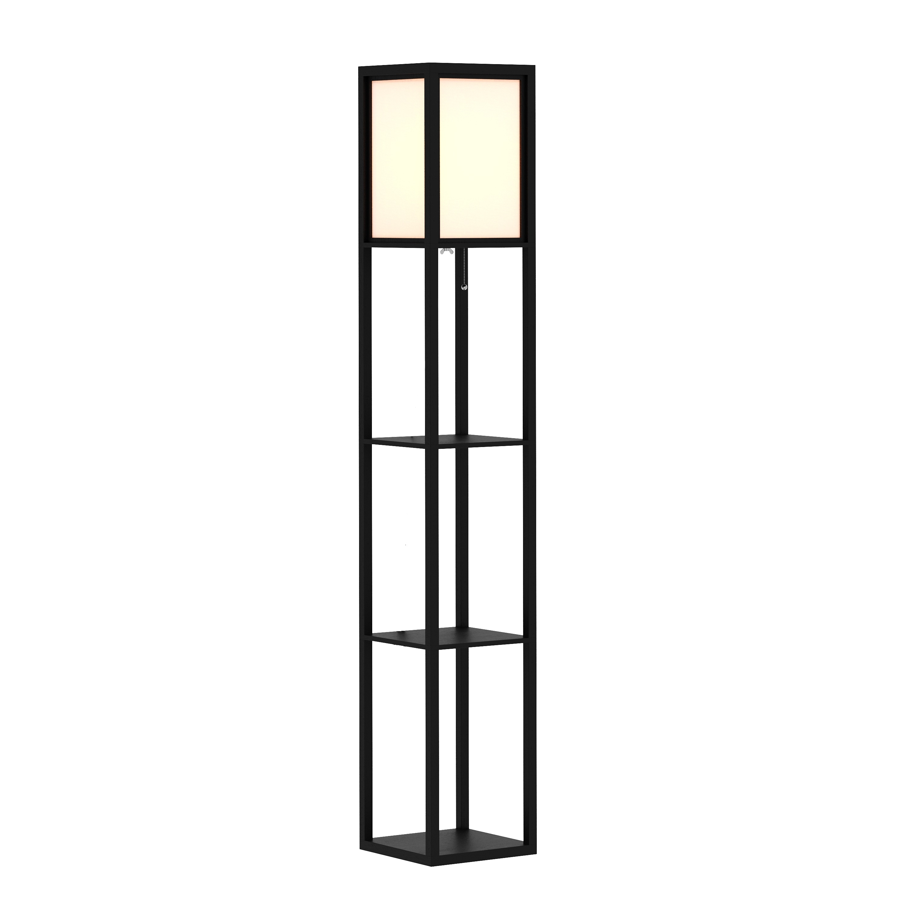 Stehlampe ENLITE mit Regal schwarz