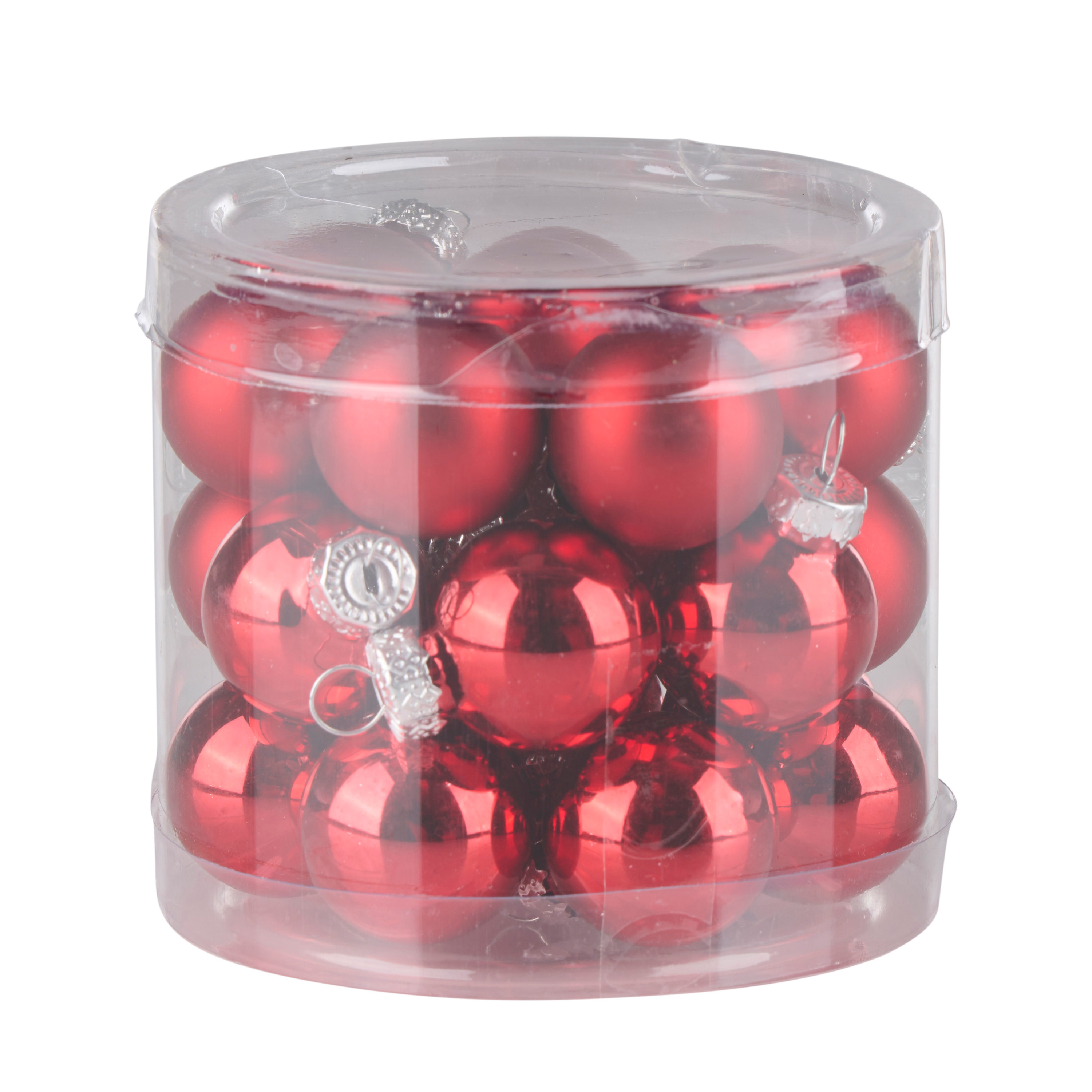 Weihnachtskugeln Glas 24-teilig rot