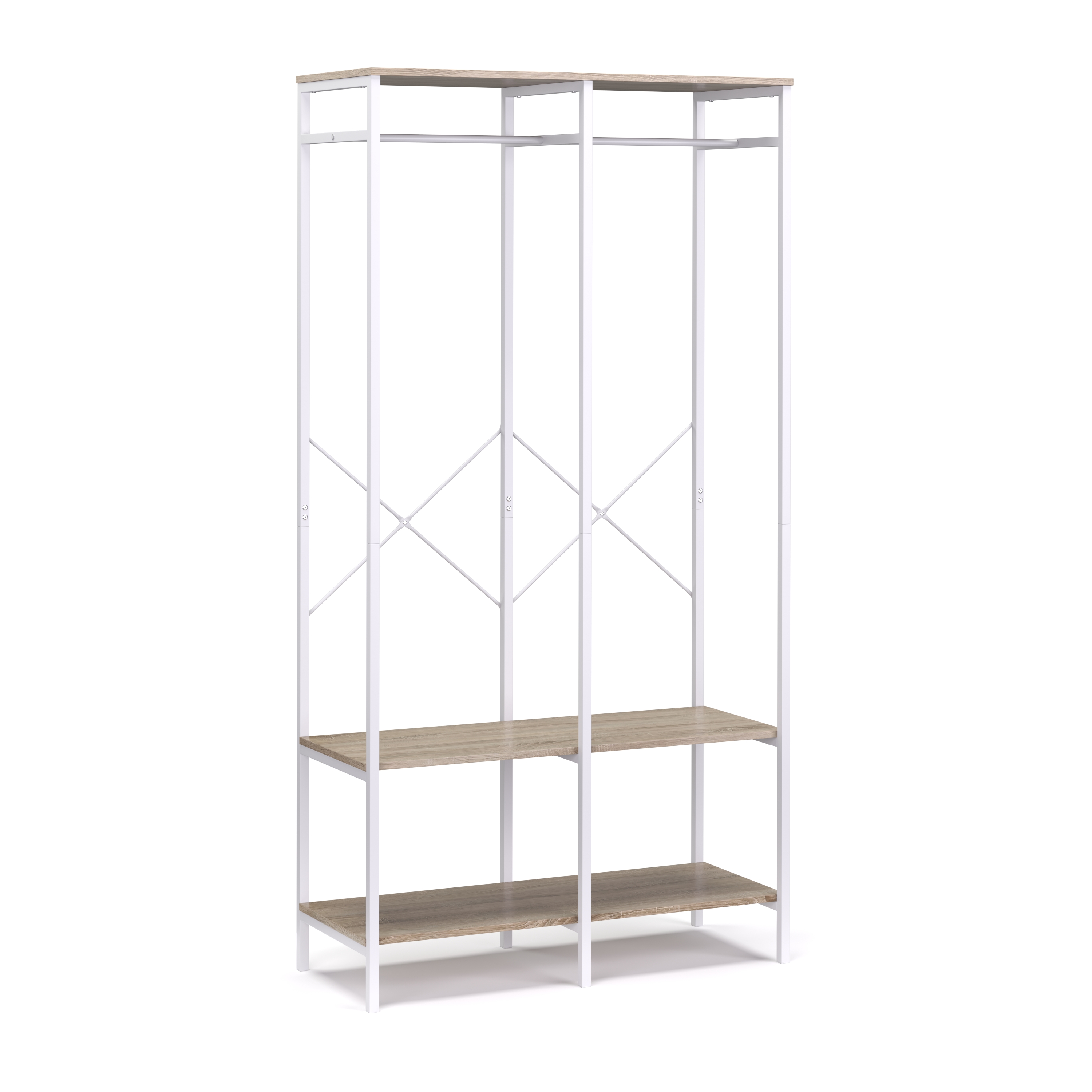 Garderobe Kleiderständer 94 x 180 cm weiss/braun