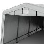Zeltgarage Carport 6.2 x 3.3 m grau Nahaufnahme von aussen