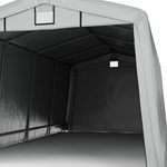 Zeltgarage Carport 6.2 x 3.3 m grau Nahaufnahme Innenseite