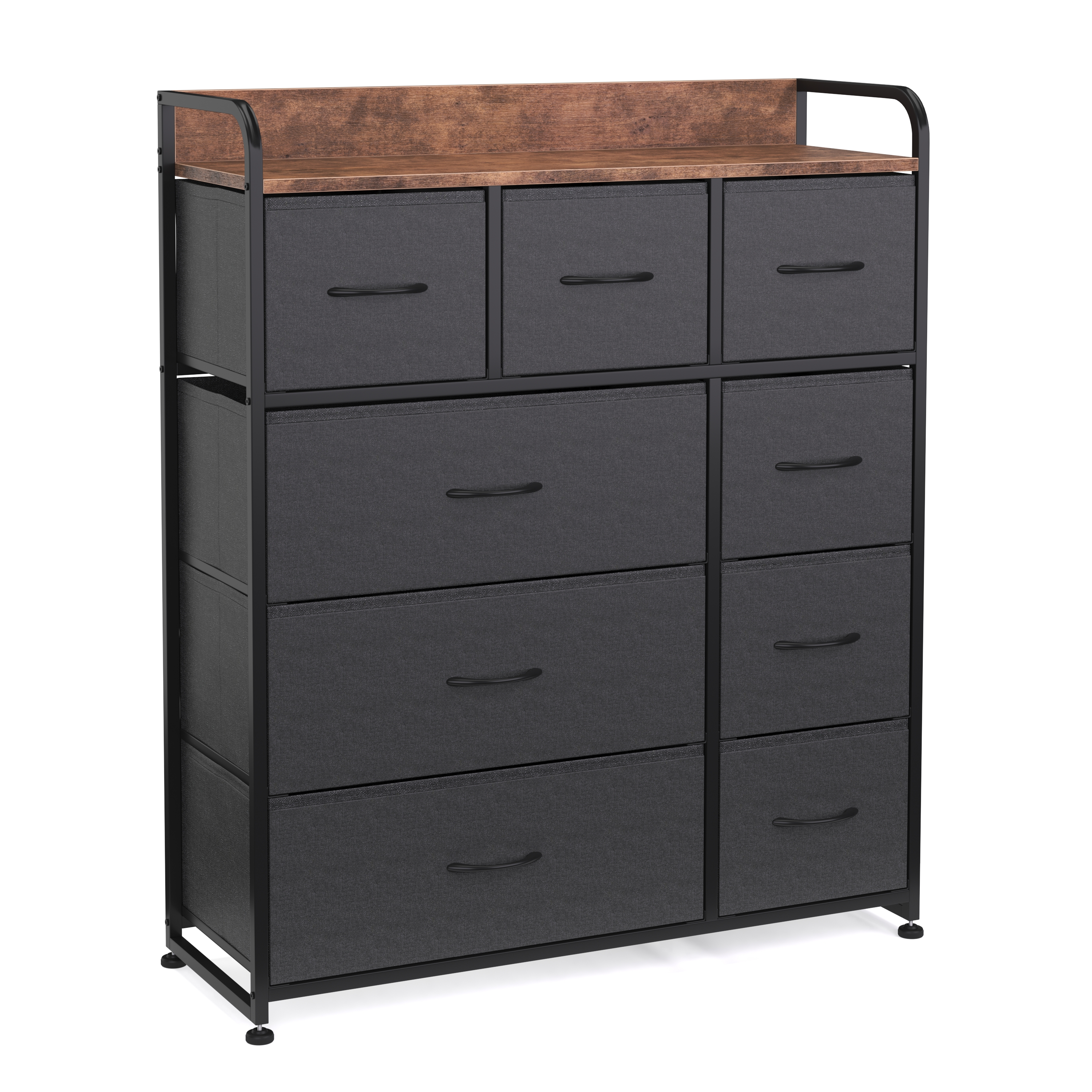 Kommode ALFONSO 83 x 89 cm schwarz/braun