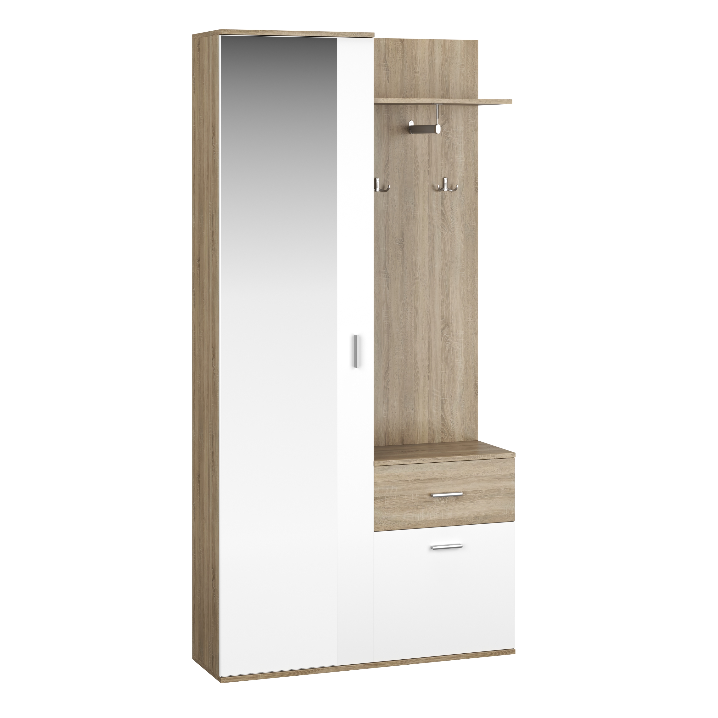 Garderobe NAZARIO 97 x 195 cm hellbraun/weiss