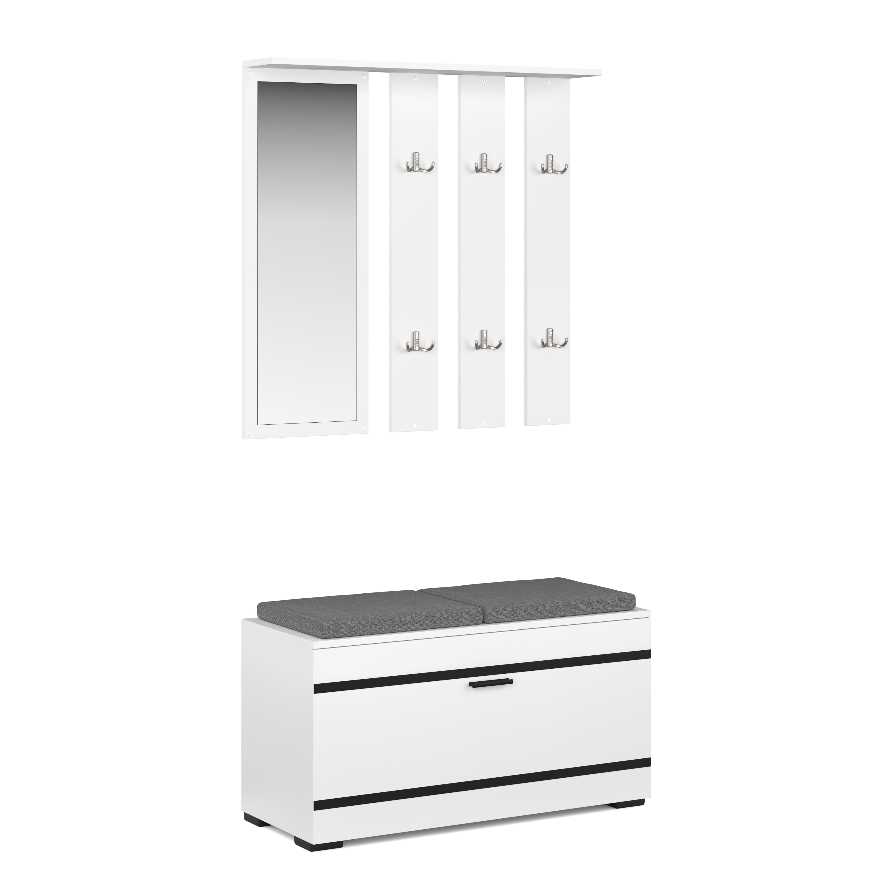 Garderobe Set OPAL 2-teilig weiss