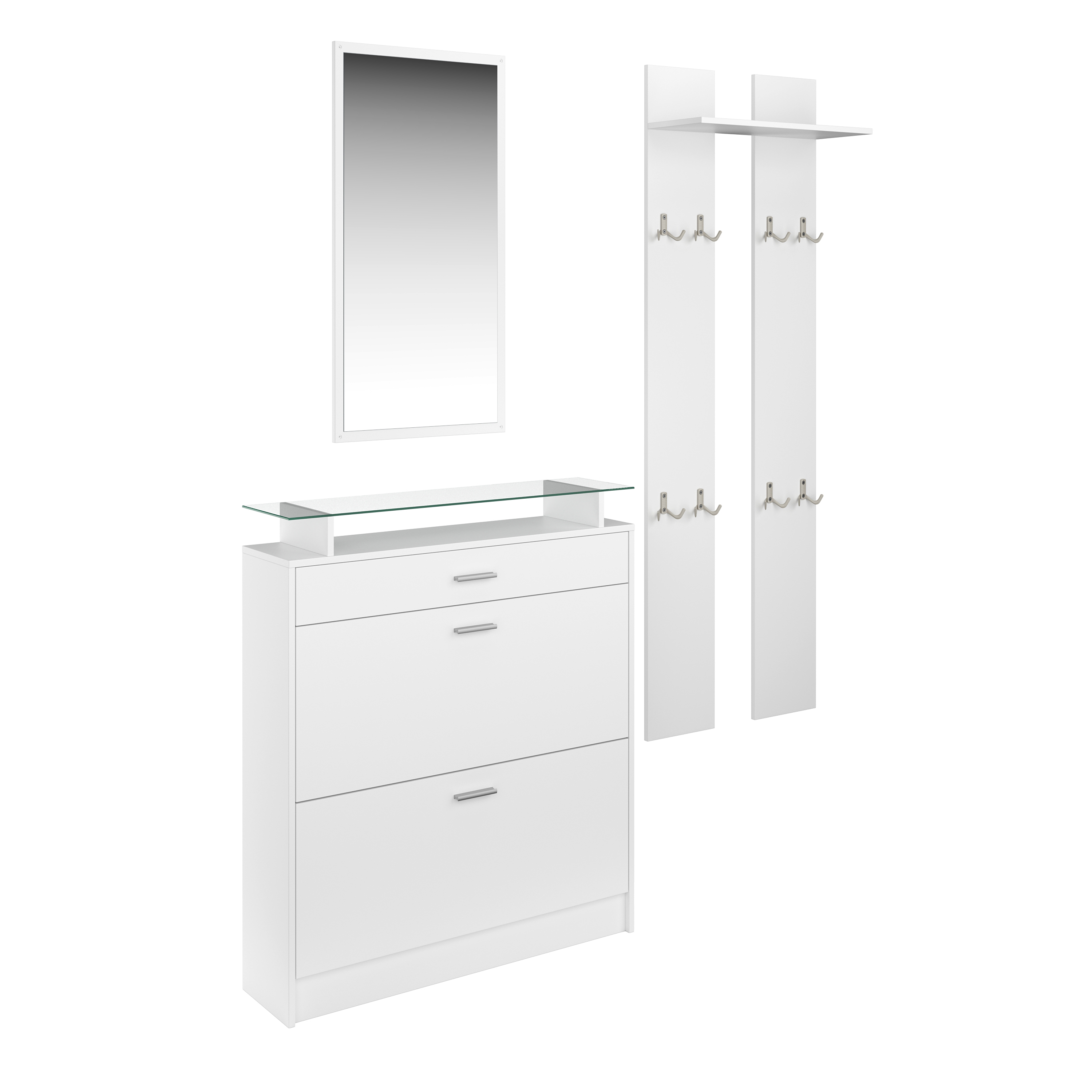 Garderobe Set KASPER 3-teilig weiss