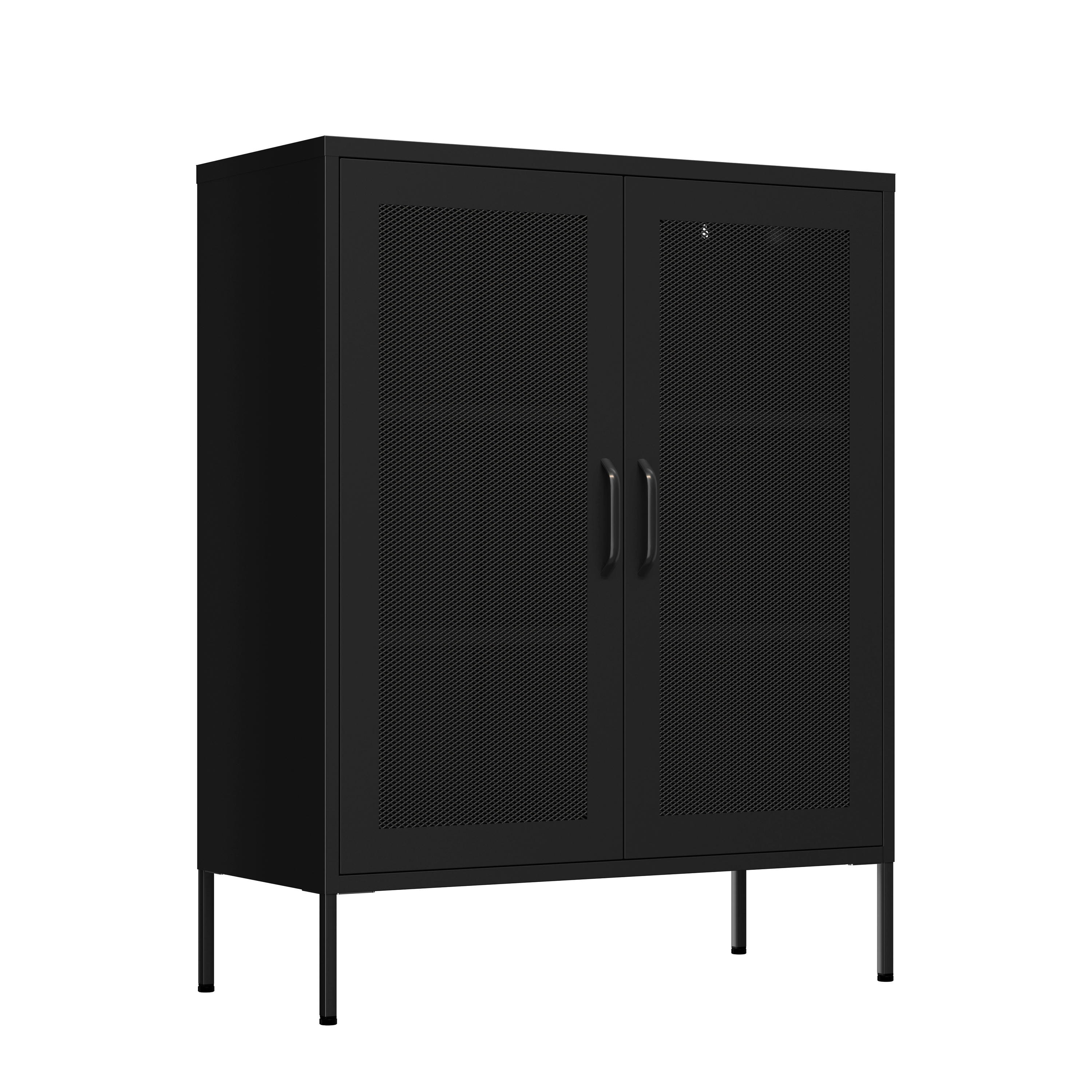 Kommode Metall BRANDO 80 x 101 cm schwarz