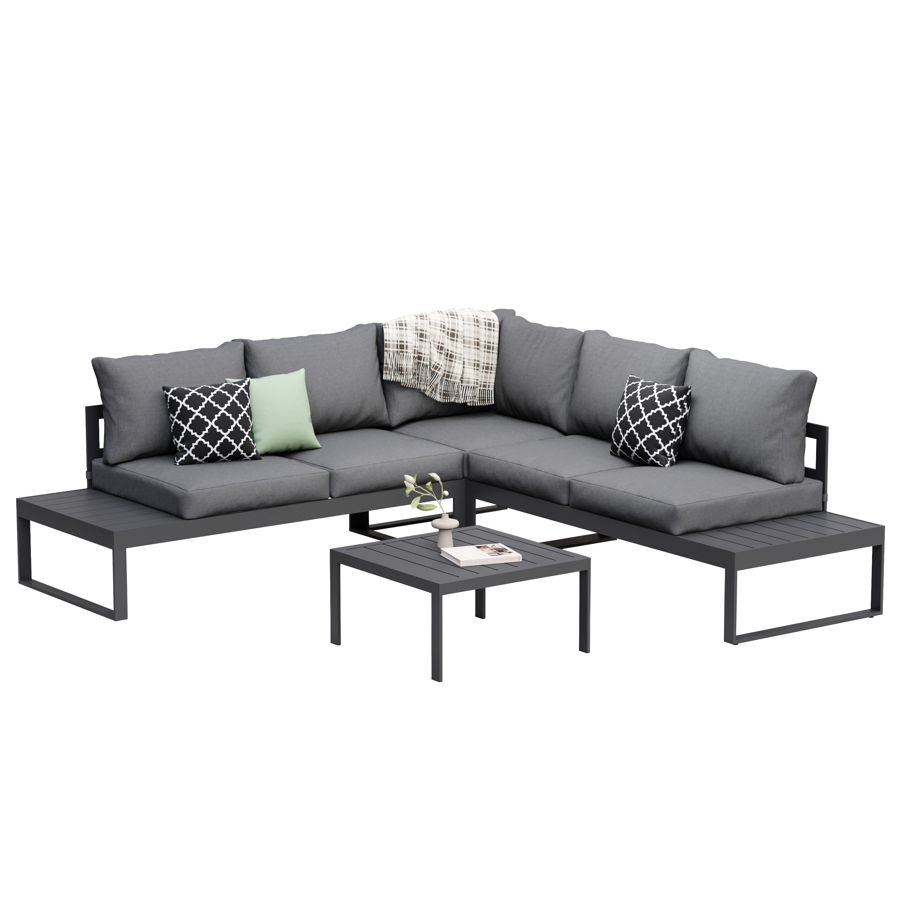 Lounge CAMILA anthrazit/schwarz