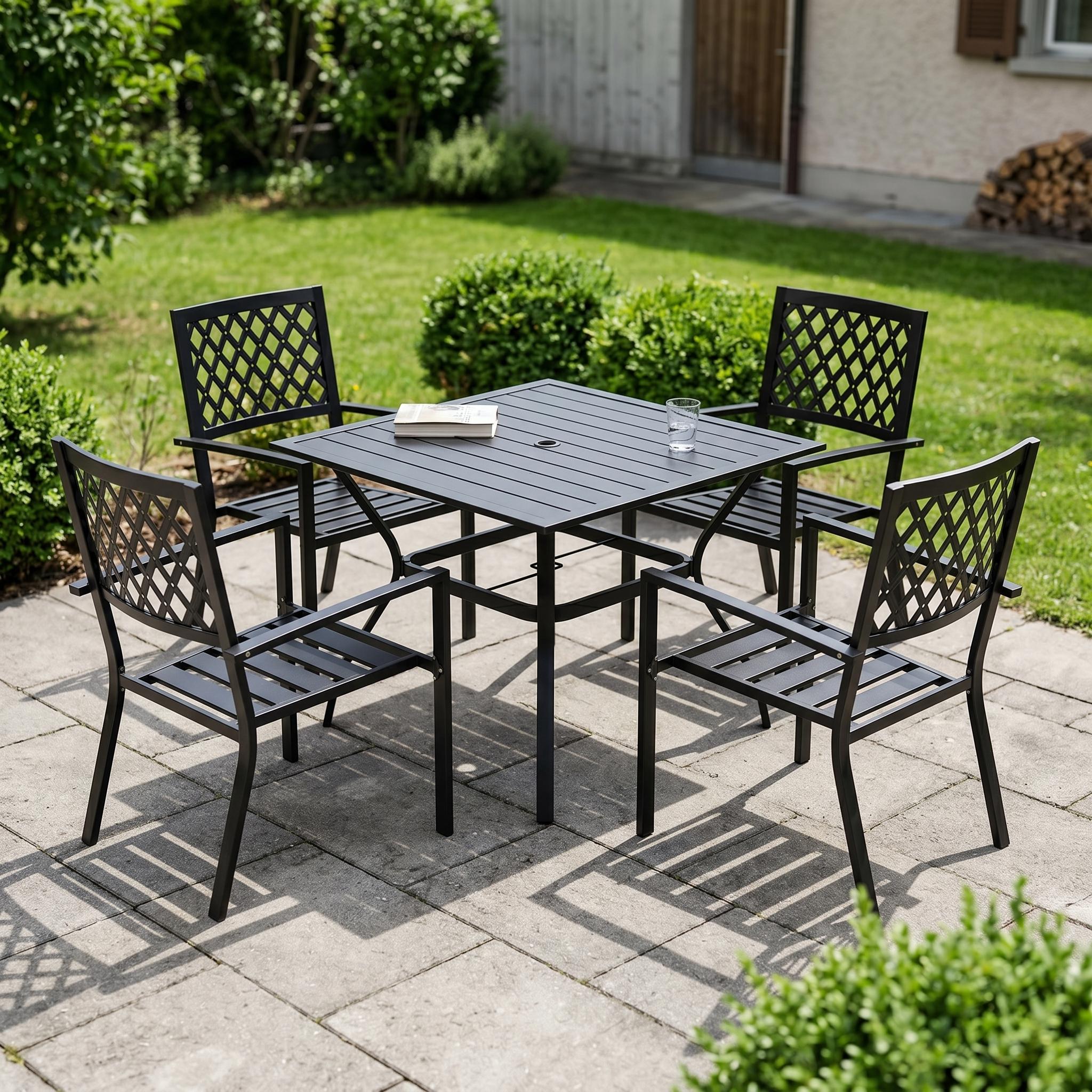 Gartenmöbel Set FREDERICO 5-teilig schwarz