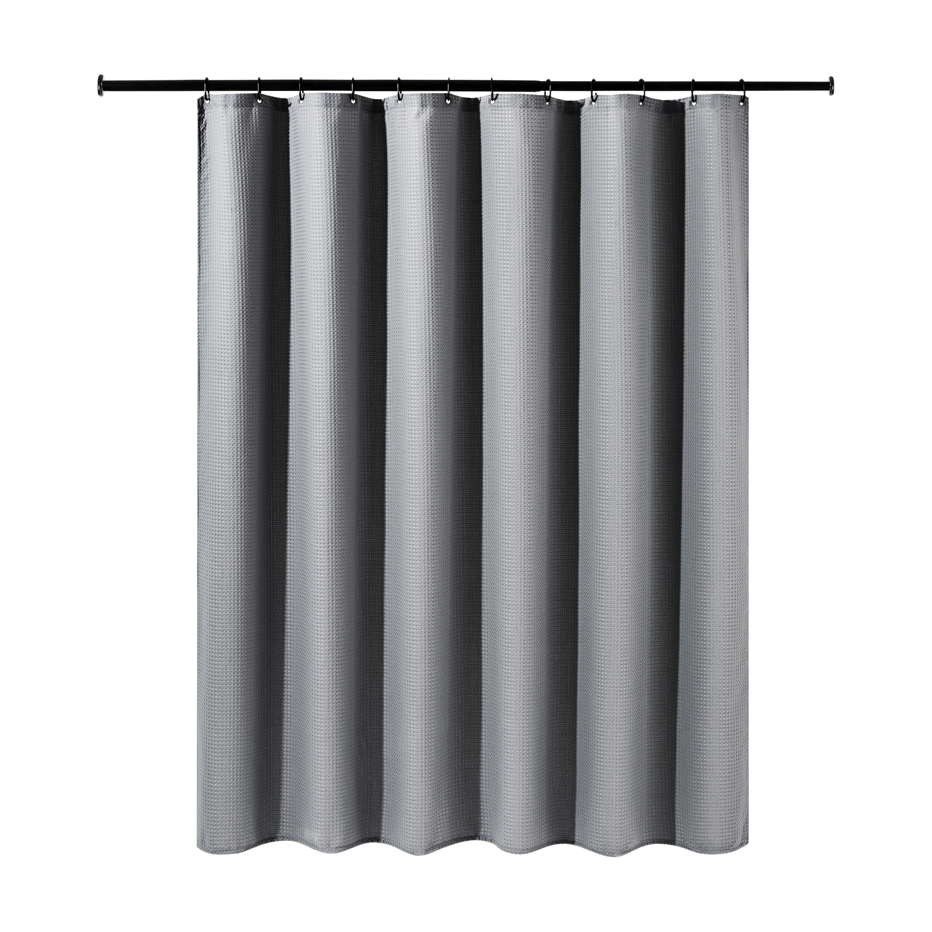 Duschvorhang 182 x 182 cm Waffel grau