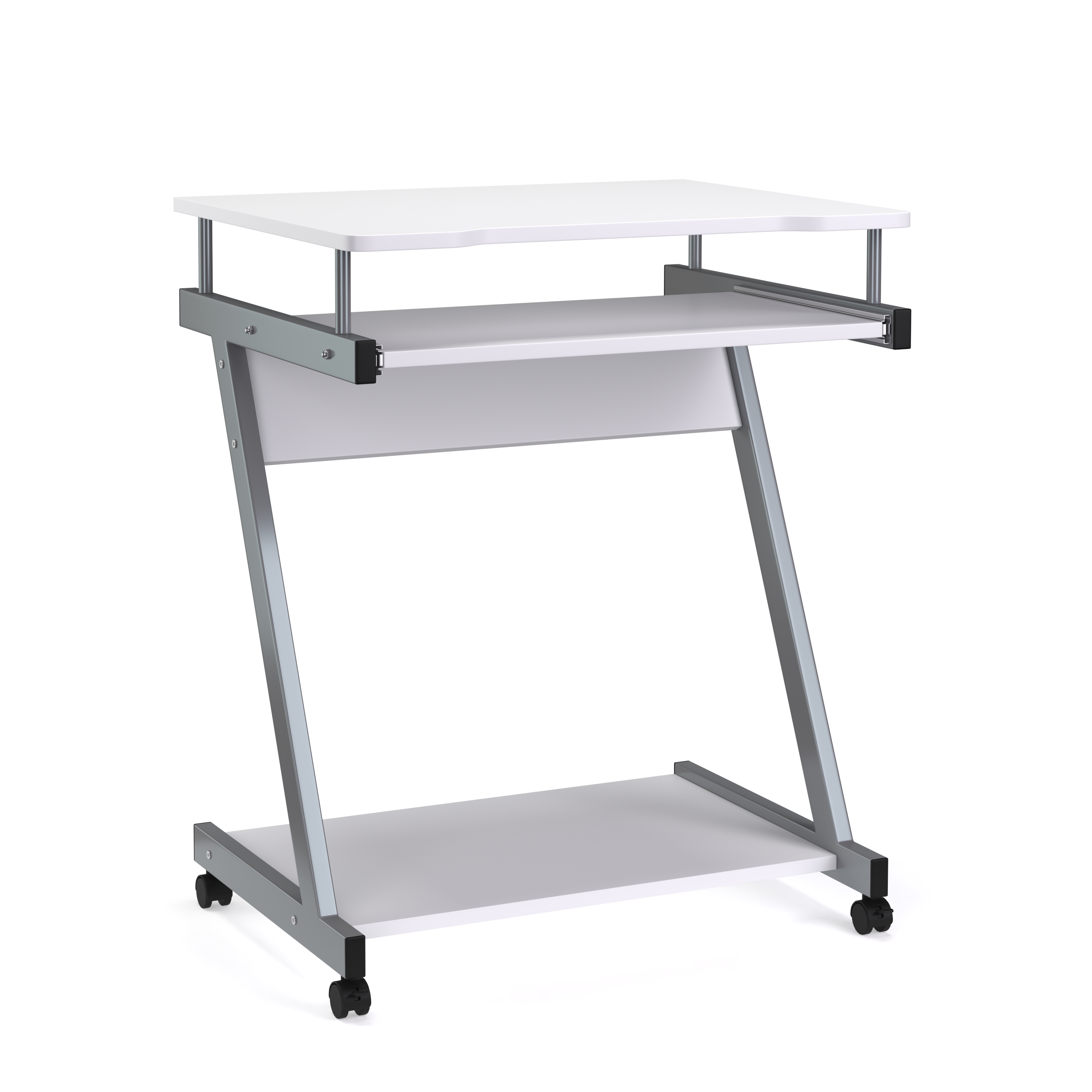 Schreibtisch ALVARO auf Rollen 60 x 48 x 73 cm weiss