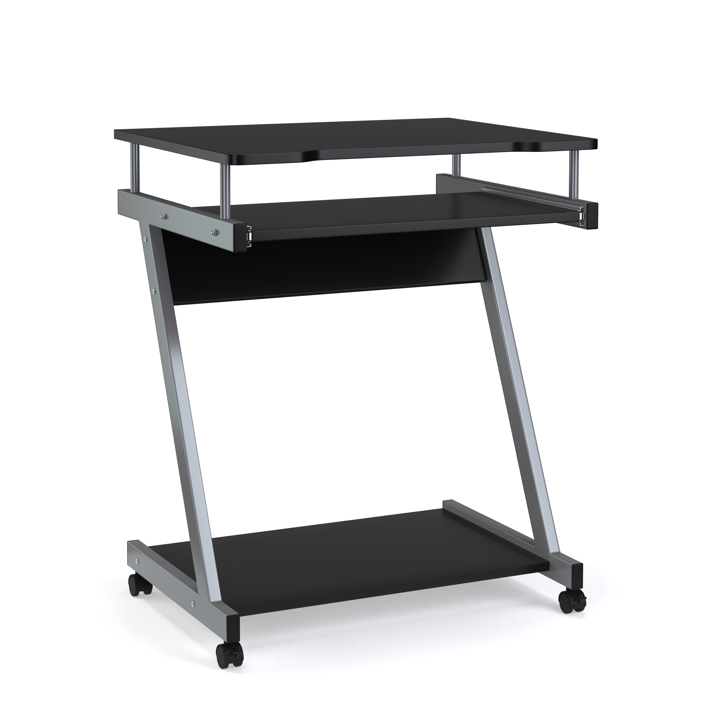 Schreibtisch ALVARO auf Rollen 60 x 48 x 73 cm schwarz