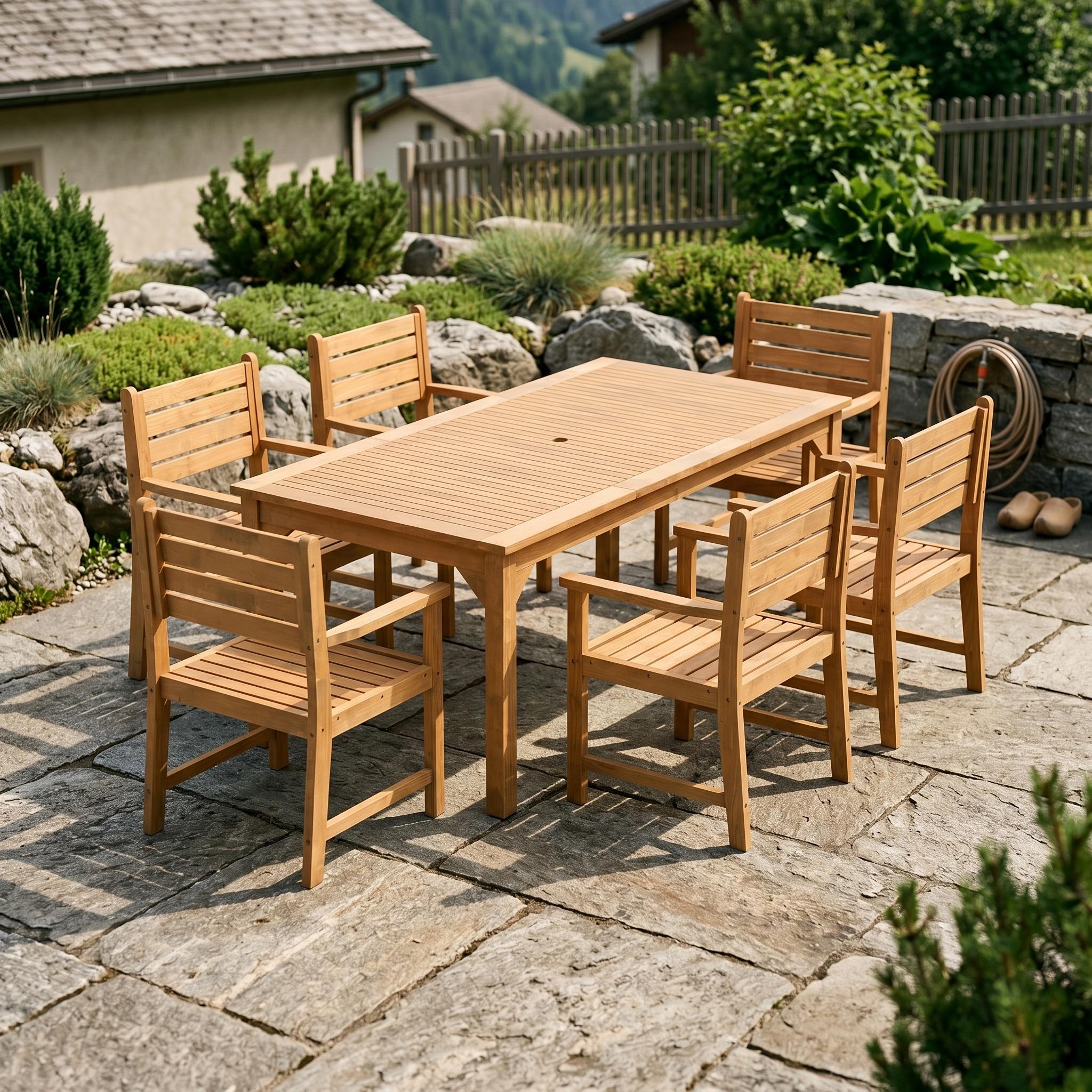 Gartenmöbel Set Holz MONICA 7-teilig