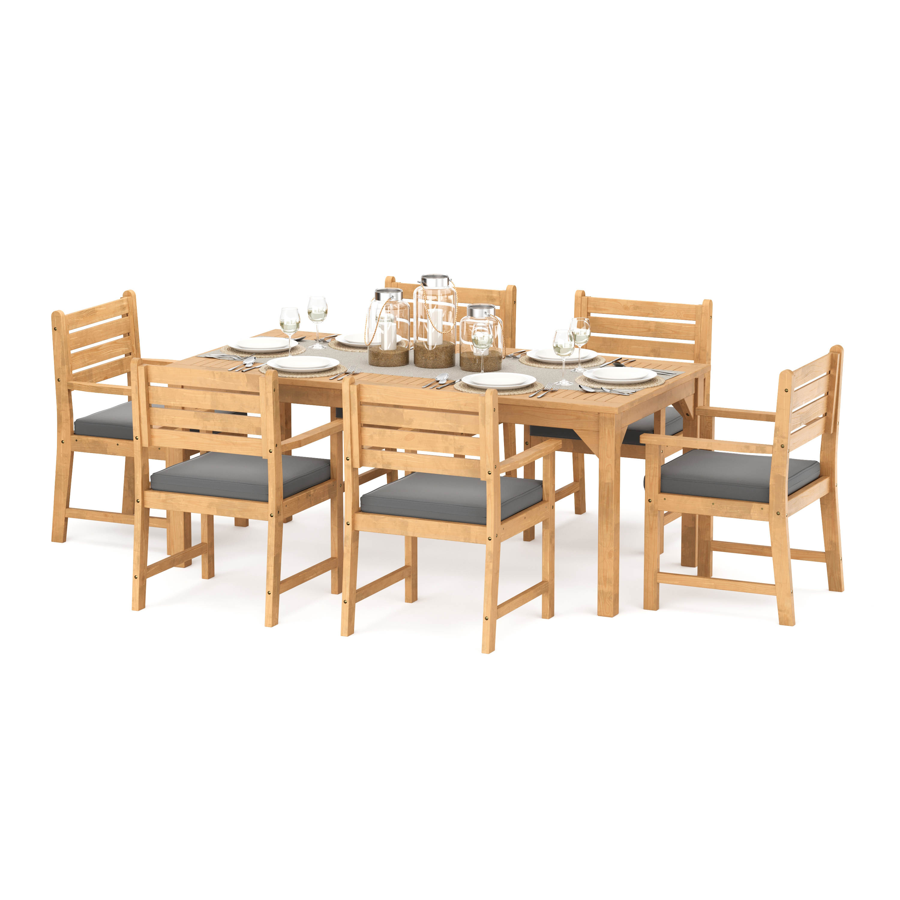 Gartenmöbel Set Holz MONICA 7-teilig