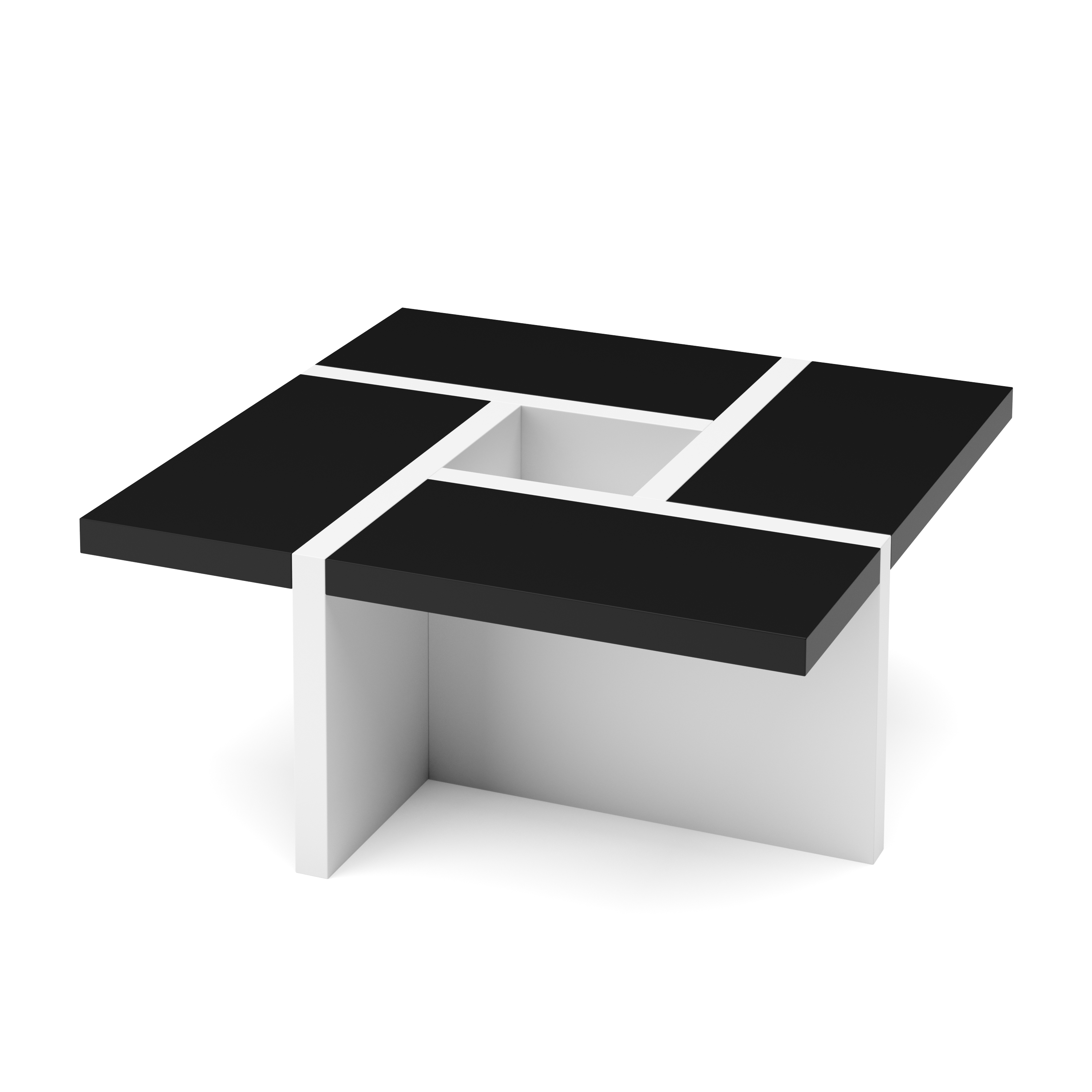 Beistelltisch ZEBRA 80 x 80 x 35 cm schwarz/weiss