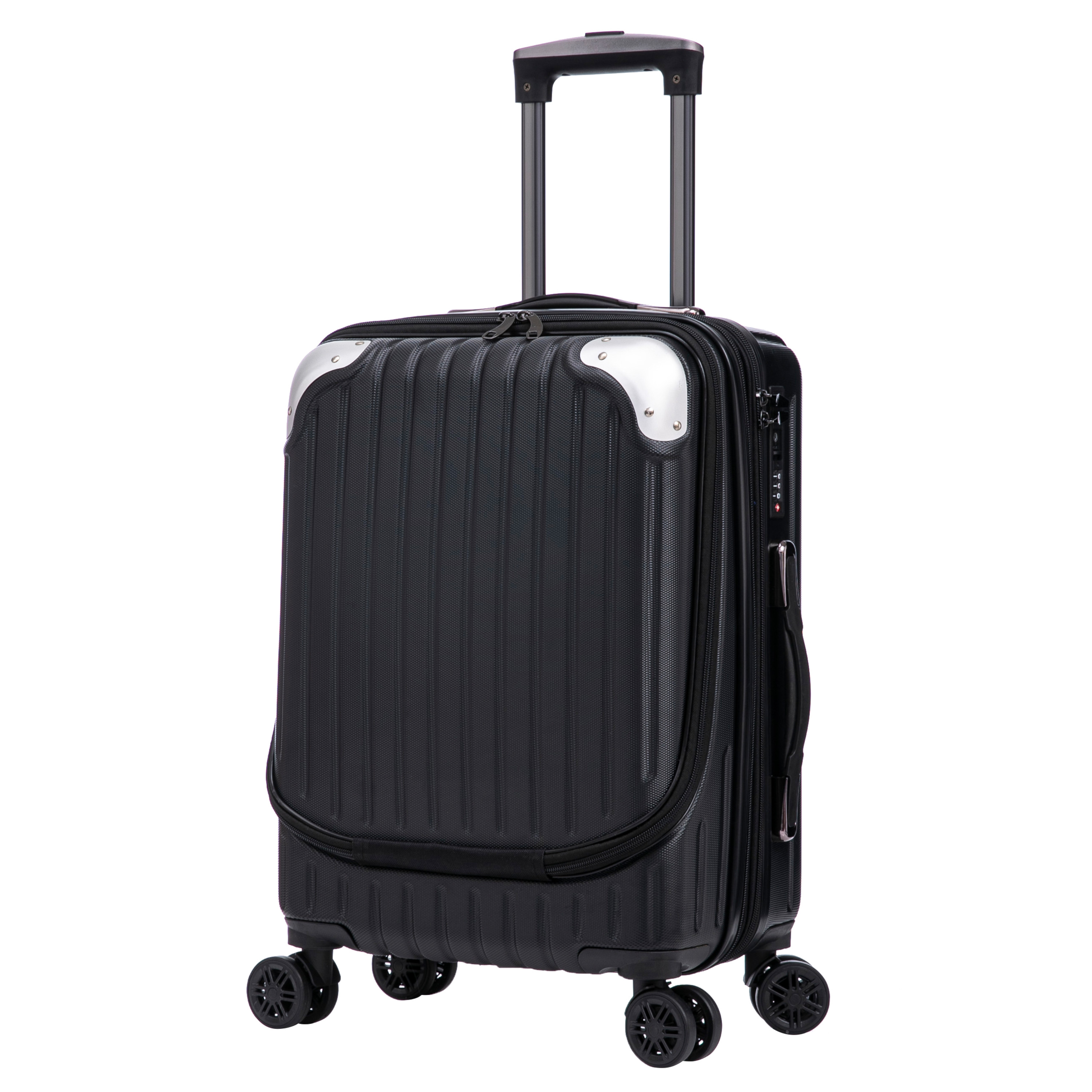 Reisekoffer Hartschalenkoffer mit Laptopfach LIMMA Grösse M schwarz