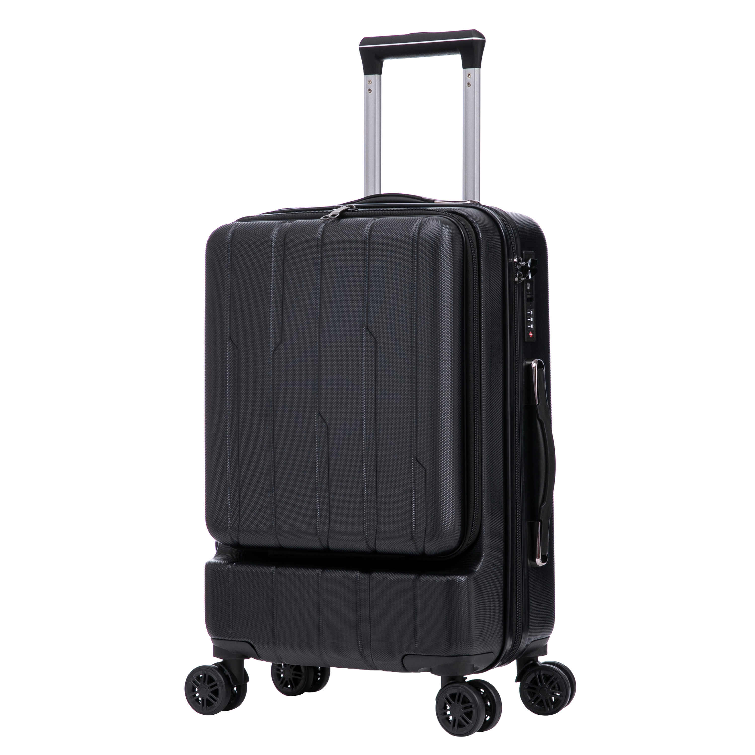 Reisekoffer Hartschalenkoffer mit Laptopfach DRAKE Grösse M schwarz