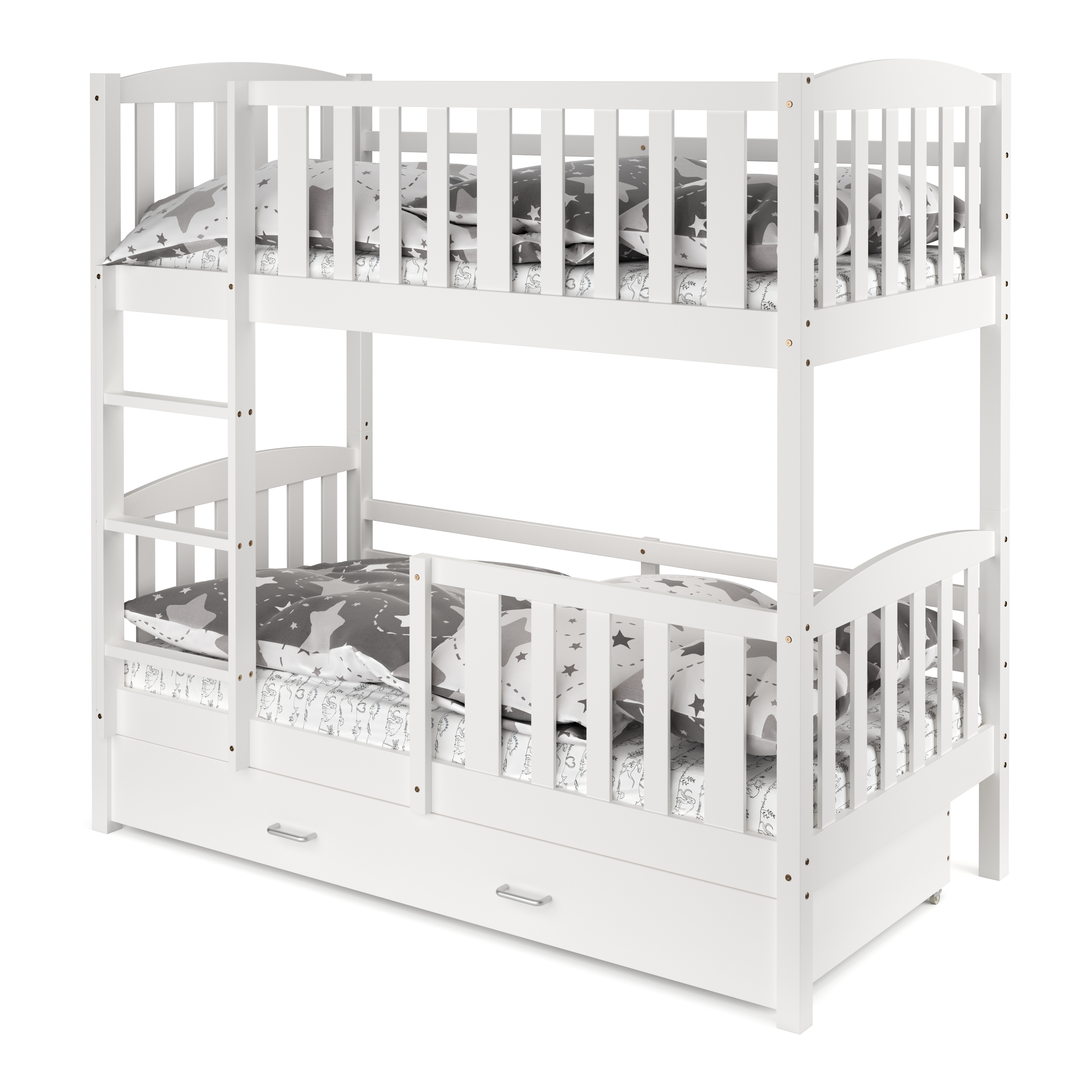 Etagenbett JOHNNY mit Stauraum 80 x 160 cm weiss