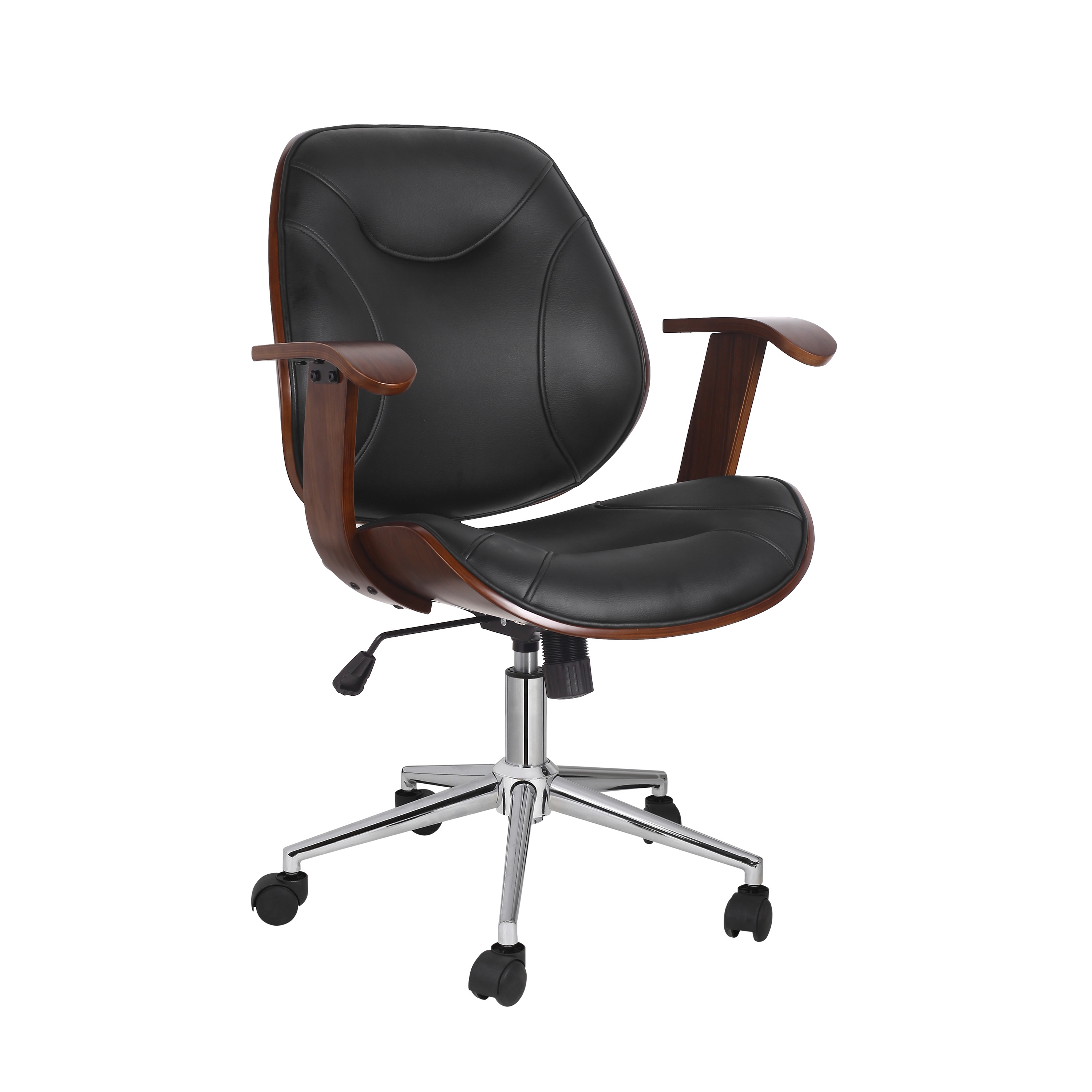 Bürostuhl Leder GATSBY braun/schwarz