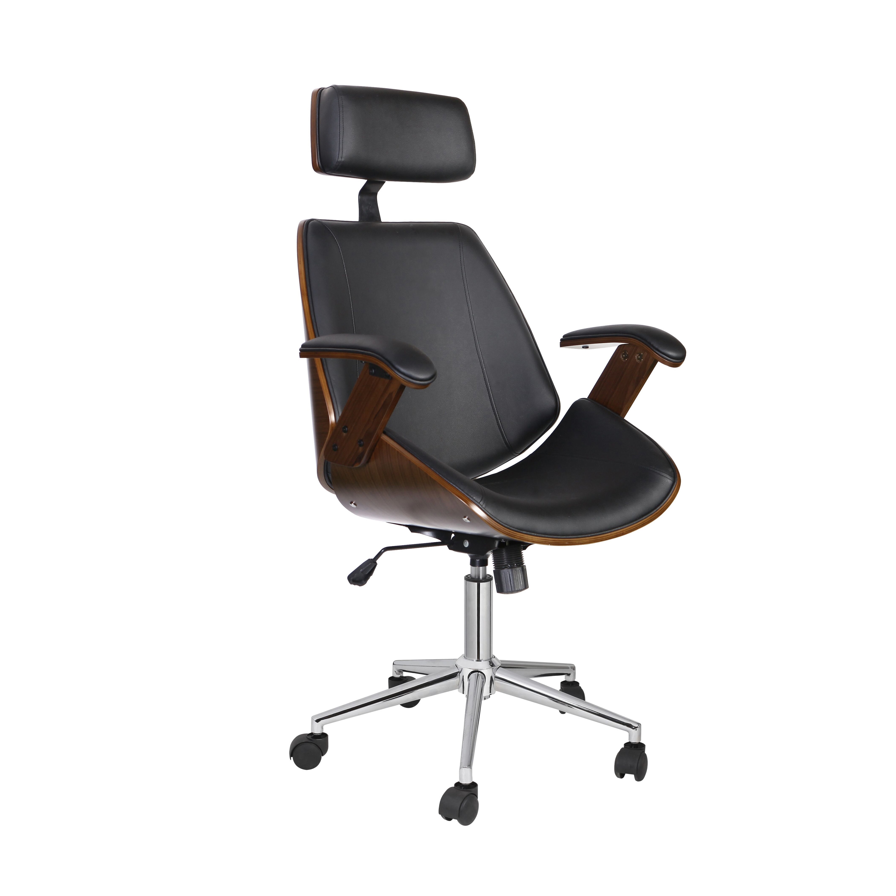 Bürostuhl Leder WINDSOR braun/schwarz