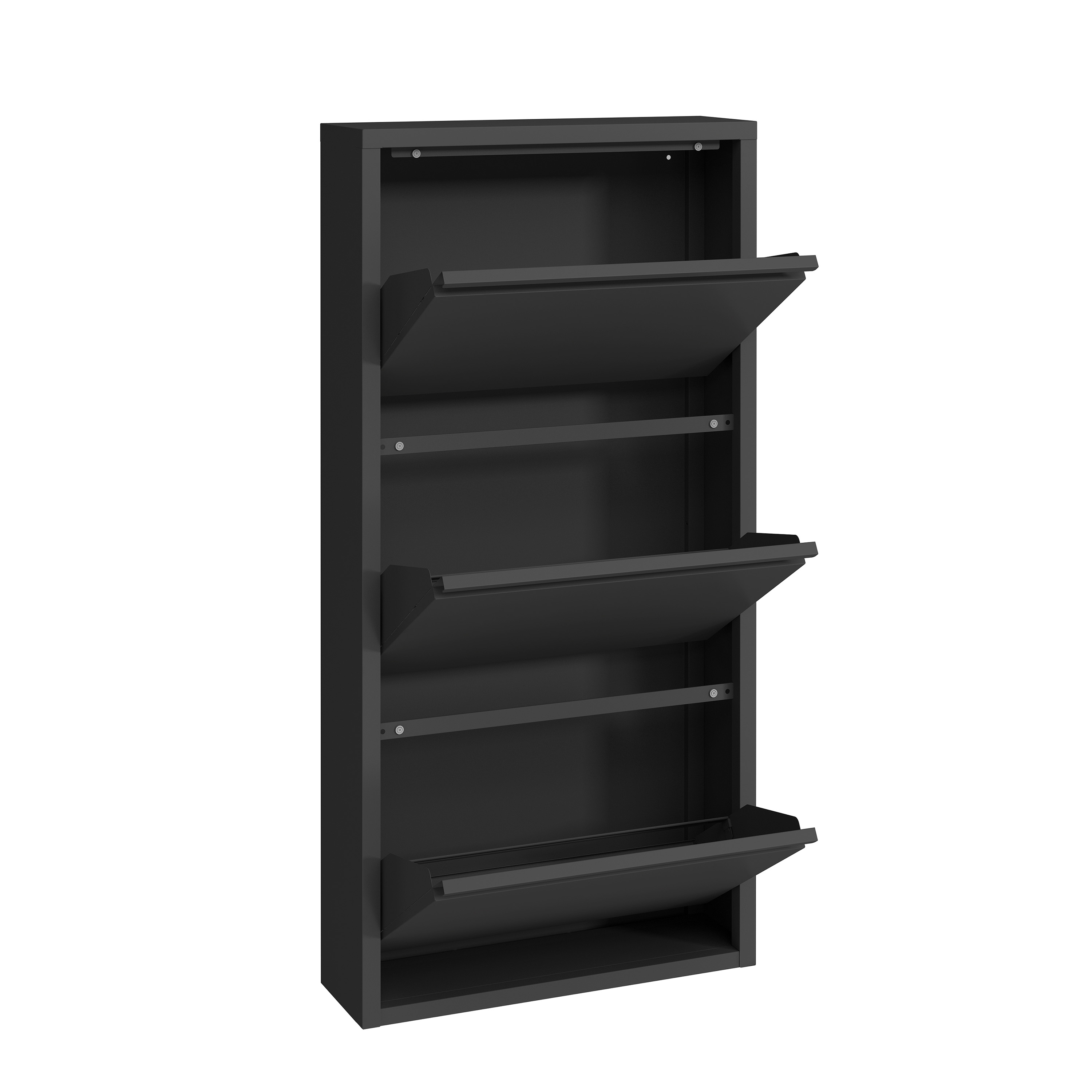 Schuhschrank Metall ROMEO 50 x 103 cm schwarz