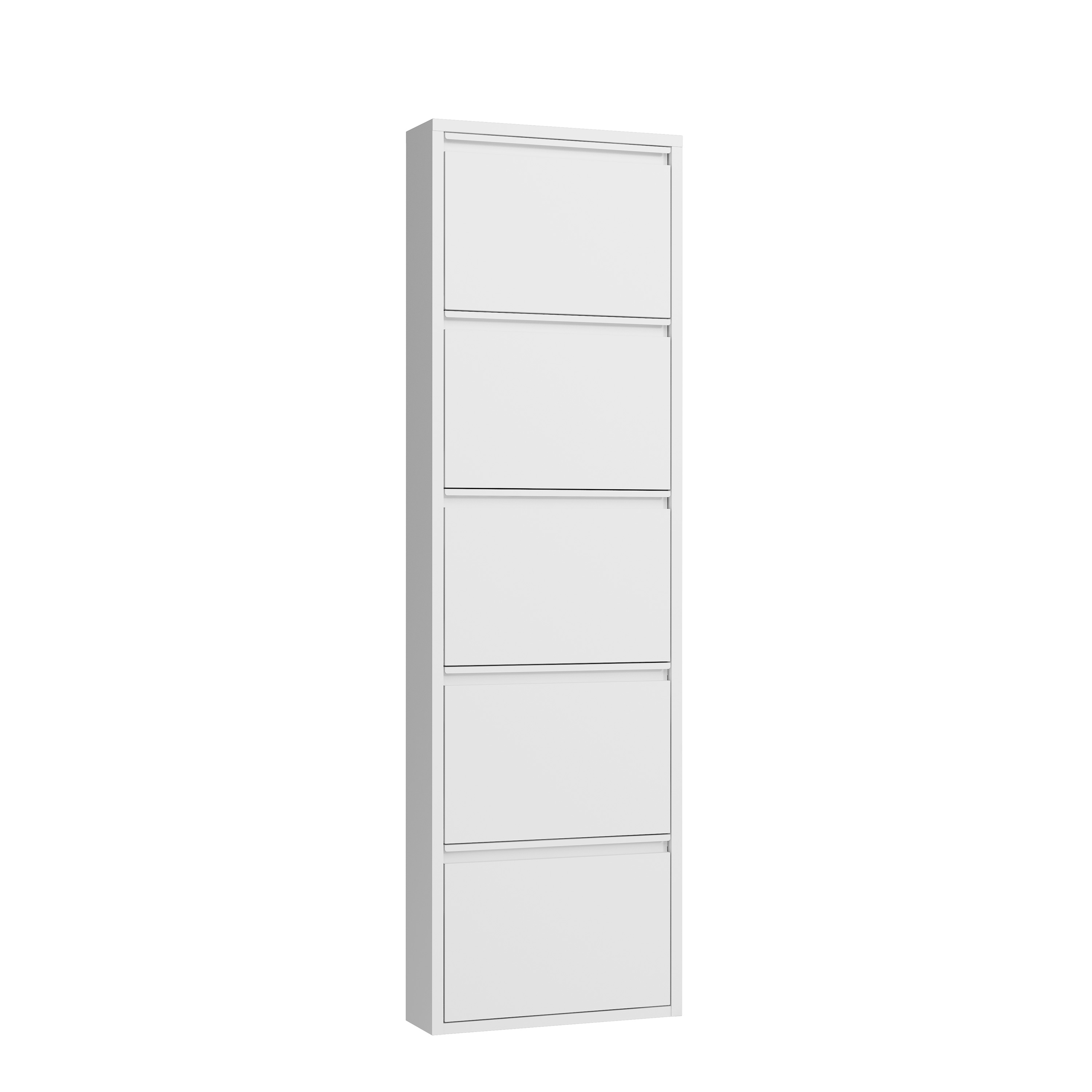 Schuhschrank Metall ROMEO 50 x 169 cm weiss