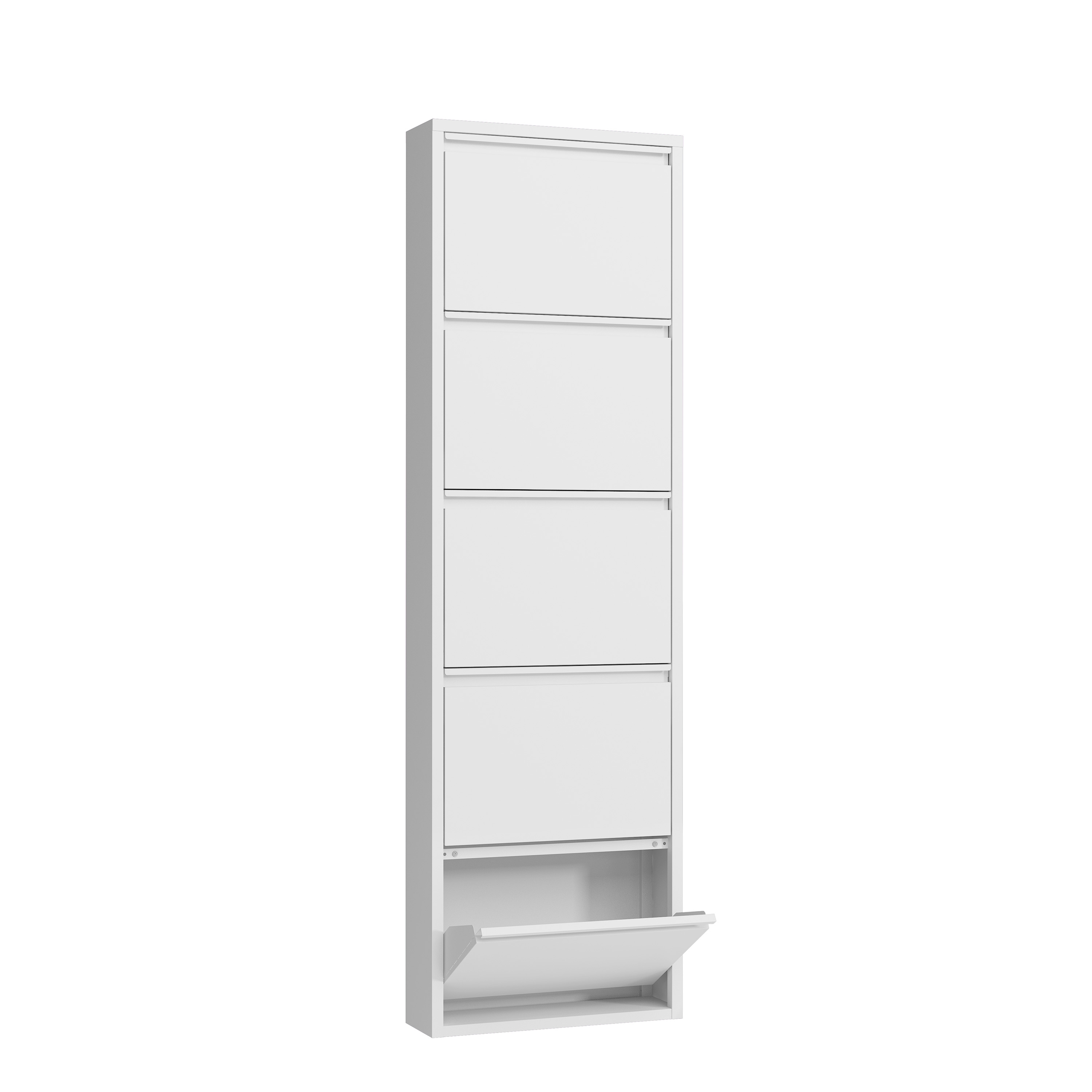 Schuhschrank Metall ROMEO 50 x 169 cm weiss