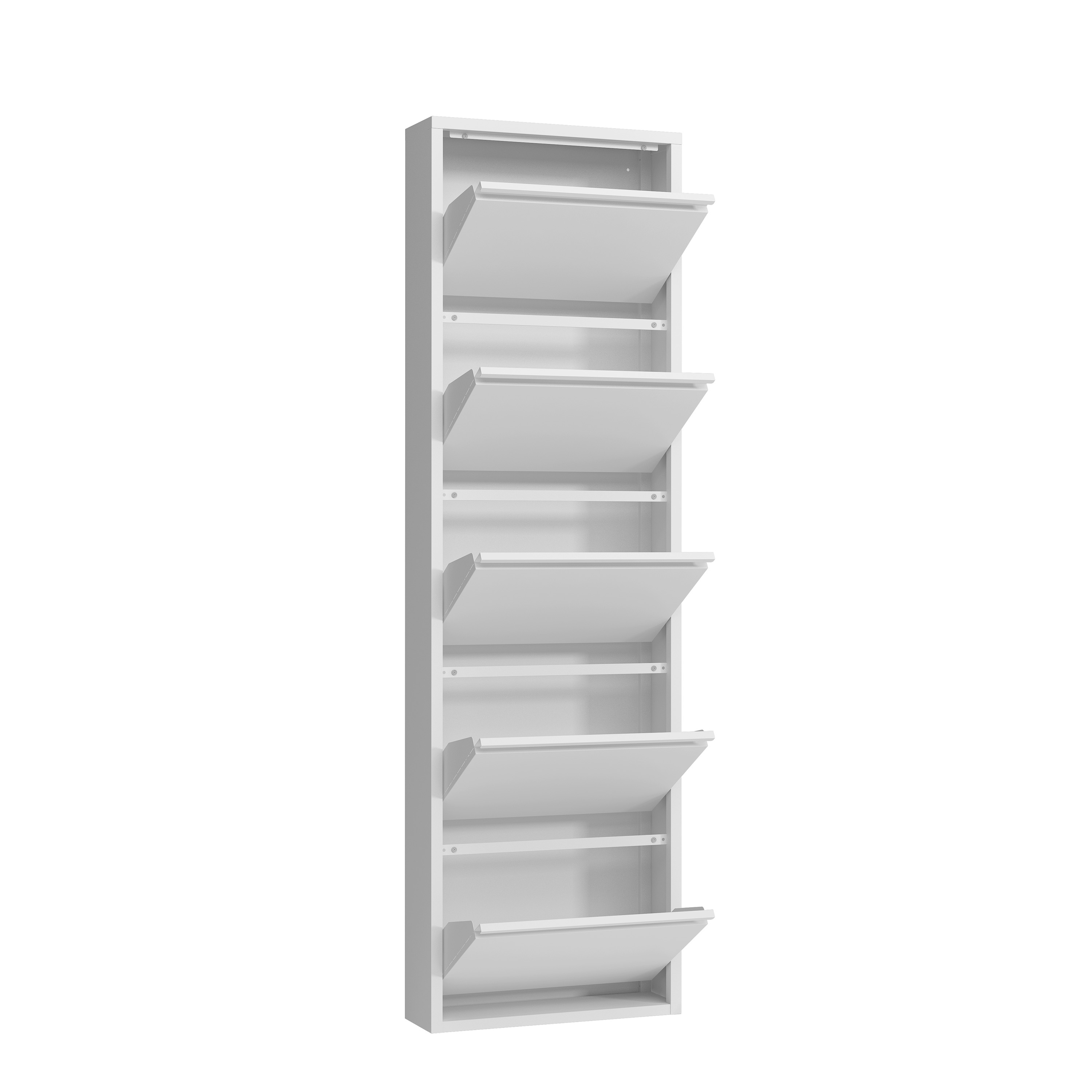 Schuhschrank Metall ROMEO 50 x 169 cm weiss