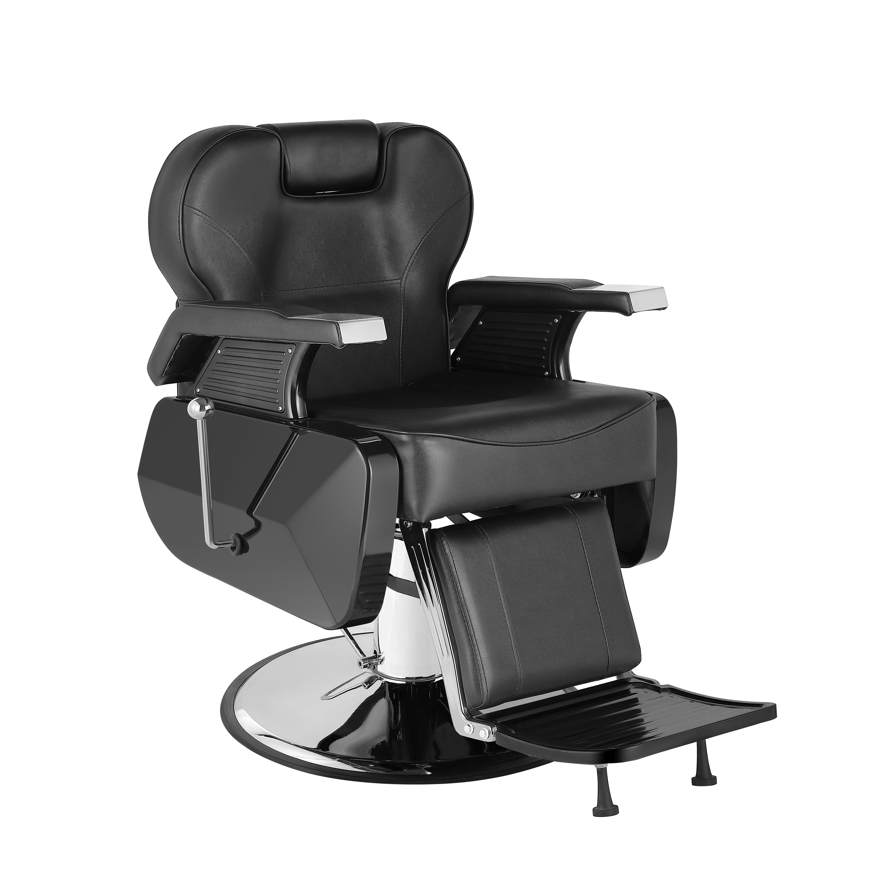 Friseurstuhl Leder 110 x 69 x 97 - 110 cm schwarz