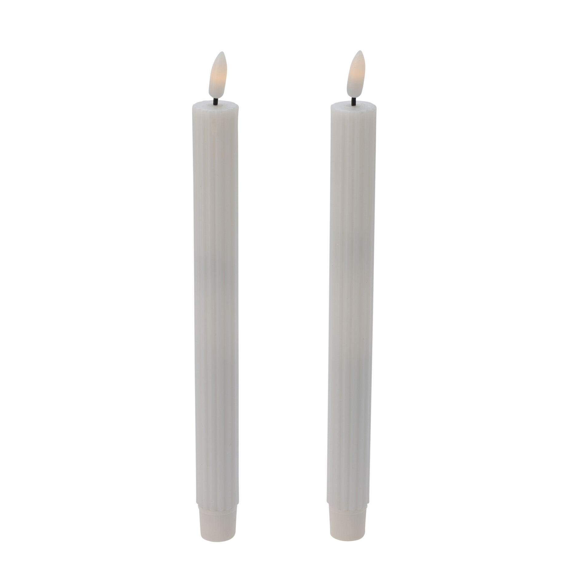 LED Tischkerze 2er Set 25 cm weiss