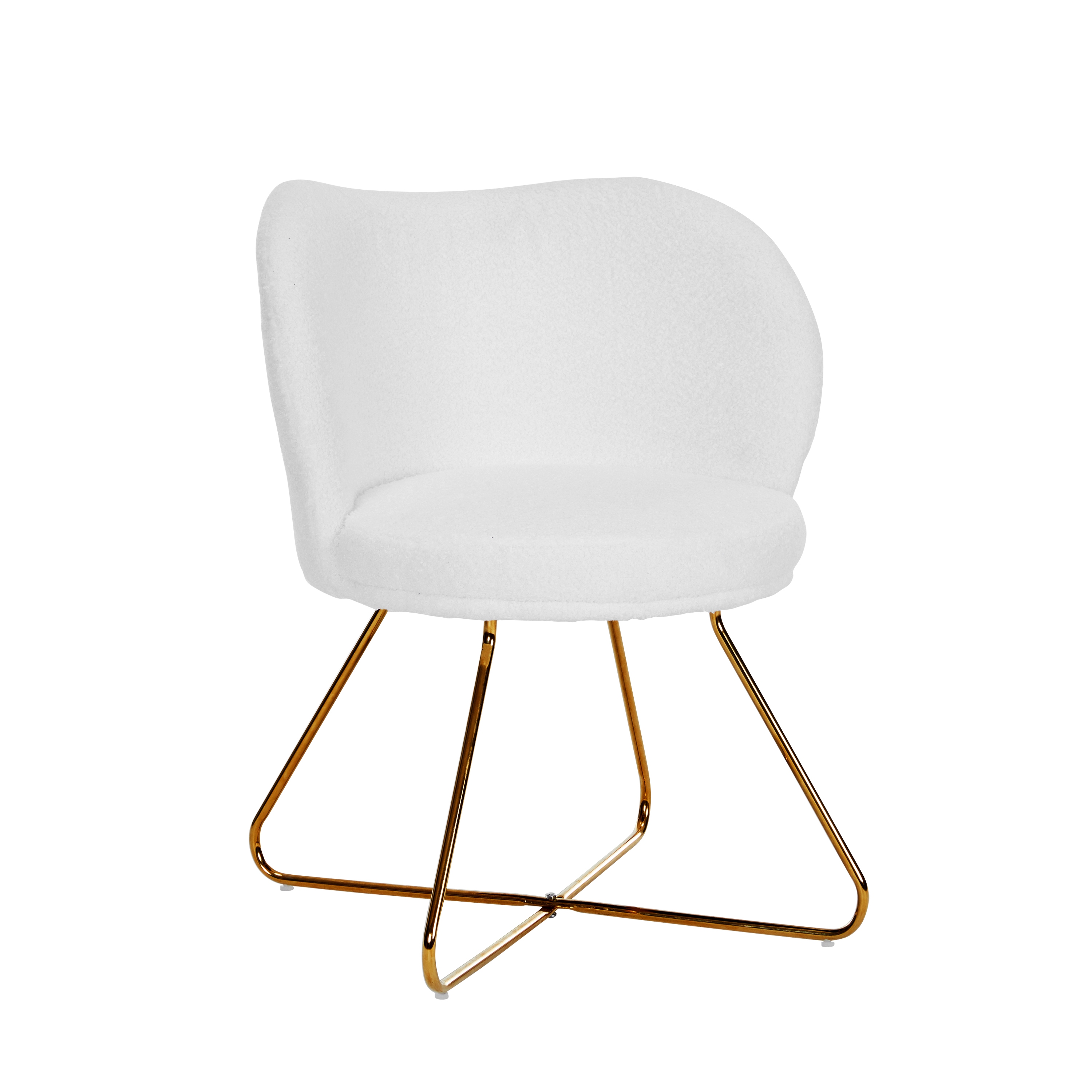 Sessel Teddy SHELDON weiss/gold